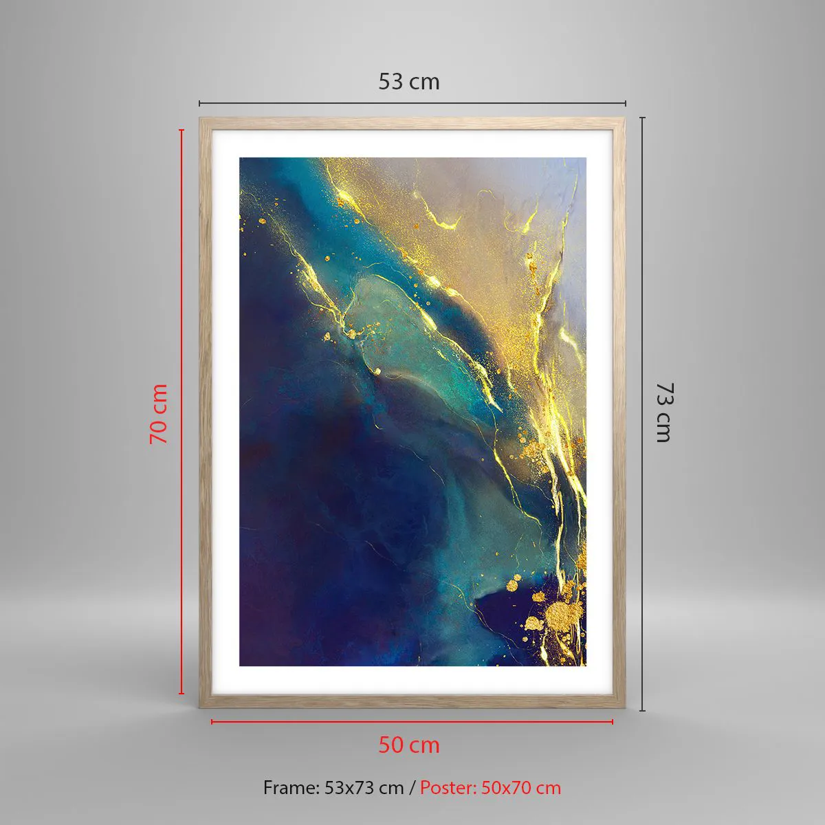 Poster in einem Rahmen aus heller Eiche - Der goldene Teich - 50x70 cm