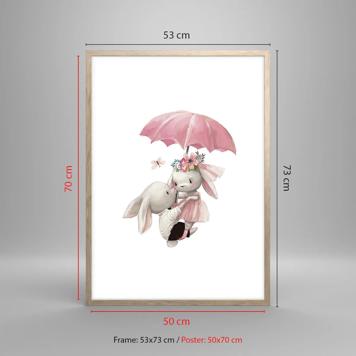 Affisch i ram av ljusek - Det är just kärlek - 50x70 cm