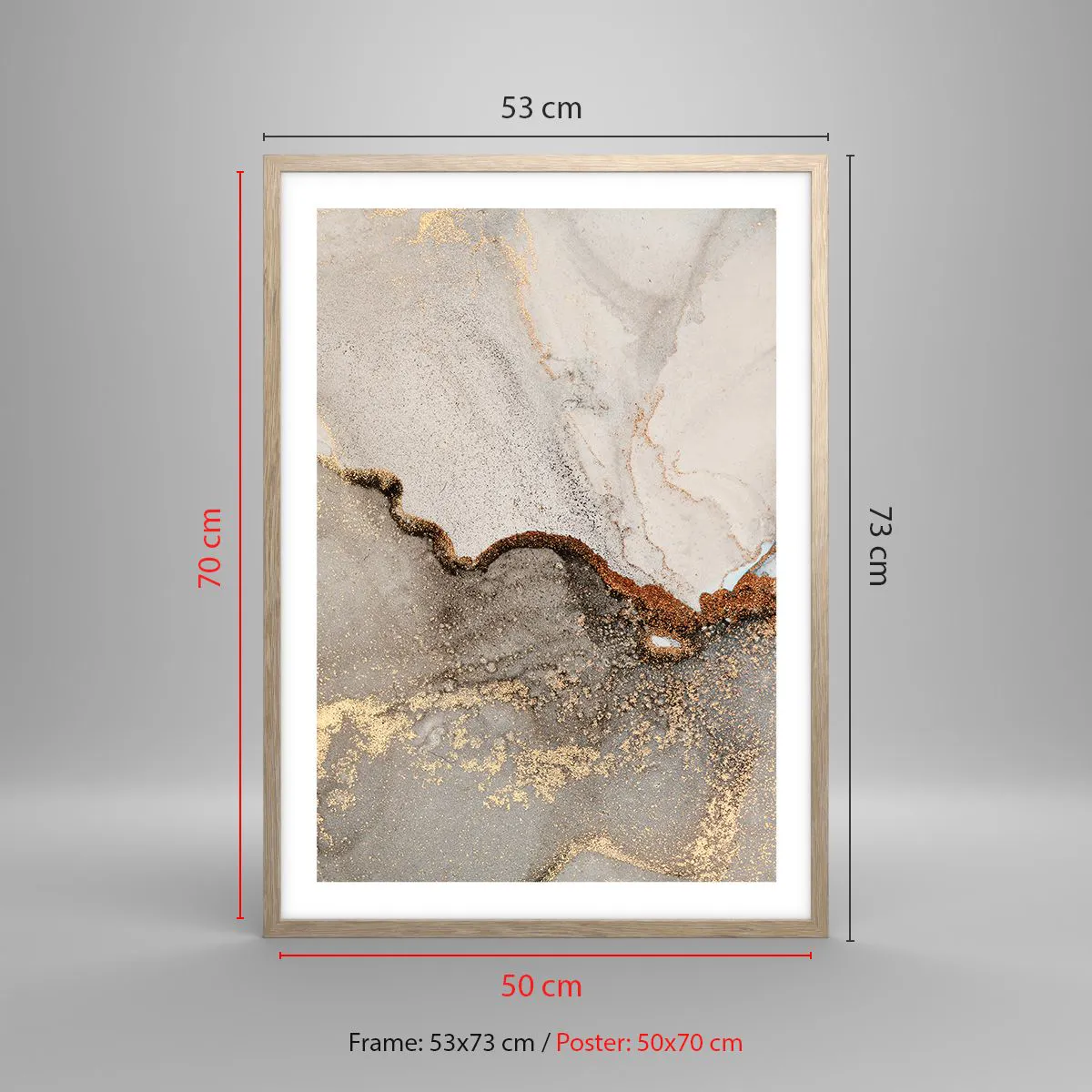 Poszter világos tölgy keretben - A színek határán - 50x70 cm