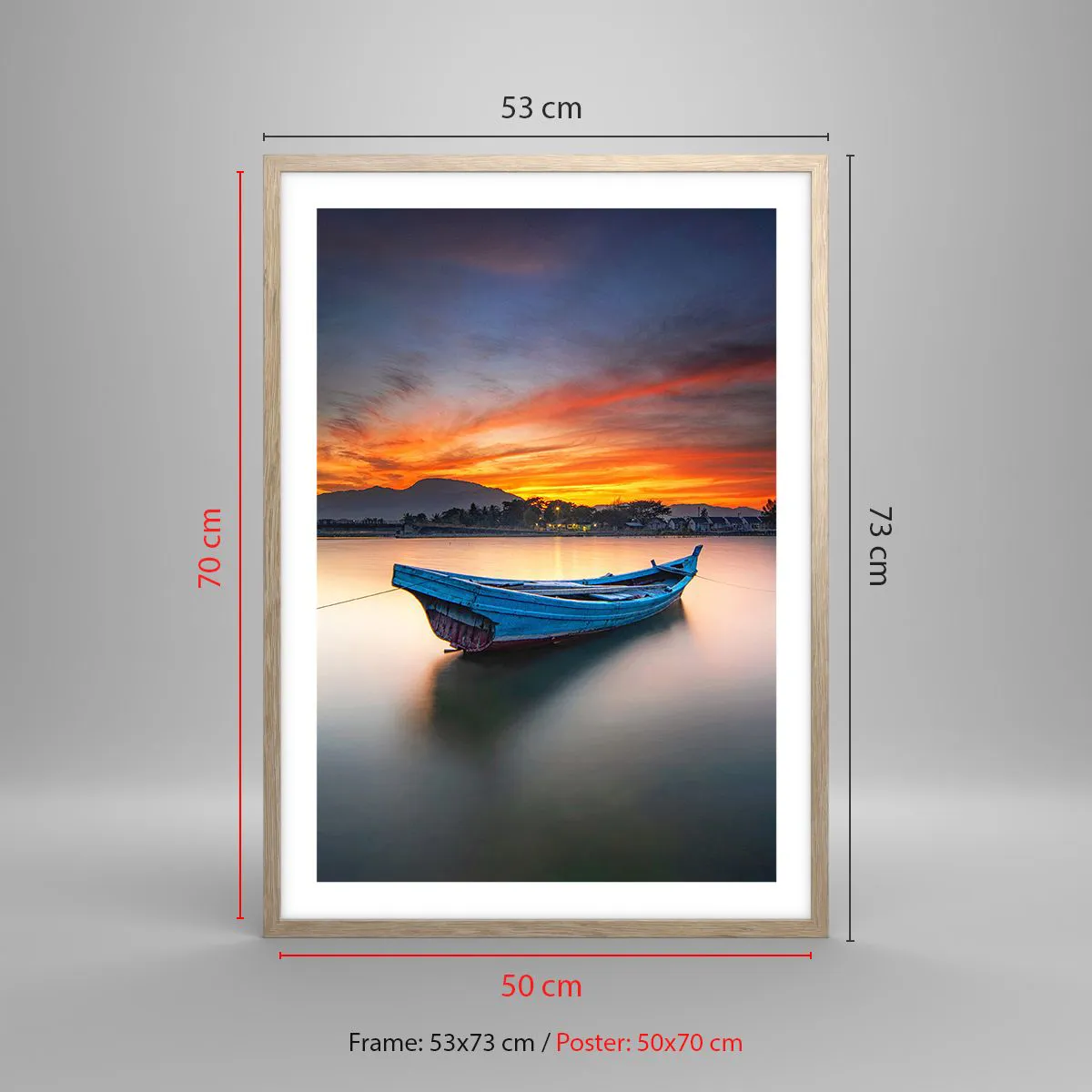 Affiche dans un chêne clair - Poster - Une bonne nuit arrive - 50x70 cm