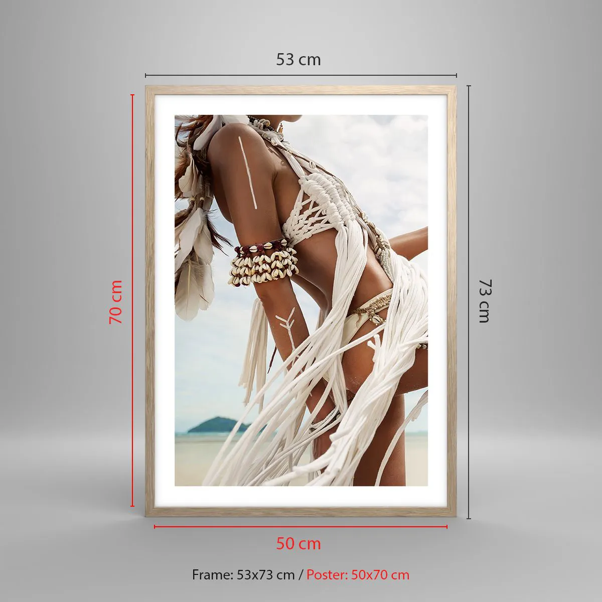 Poster în ramă de stejar deschis - Preoteasa Soarelui - 50x70 cm