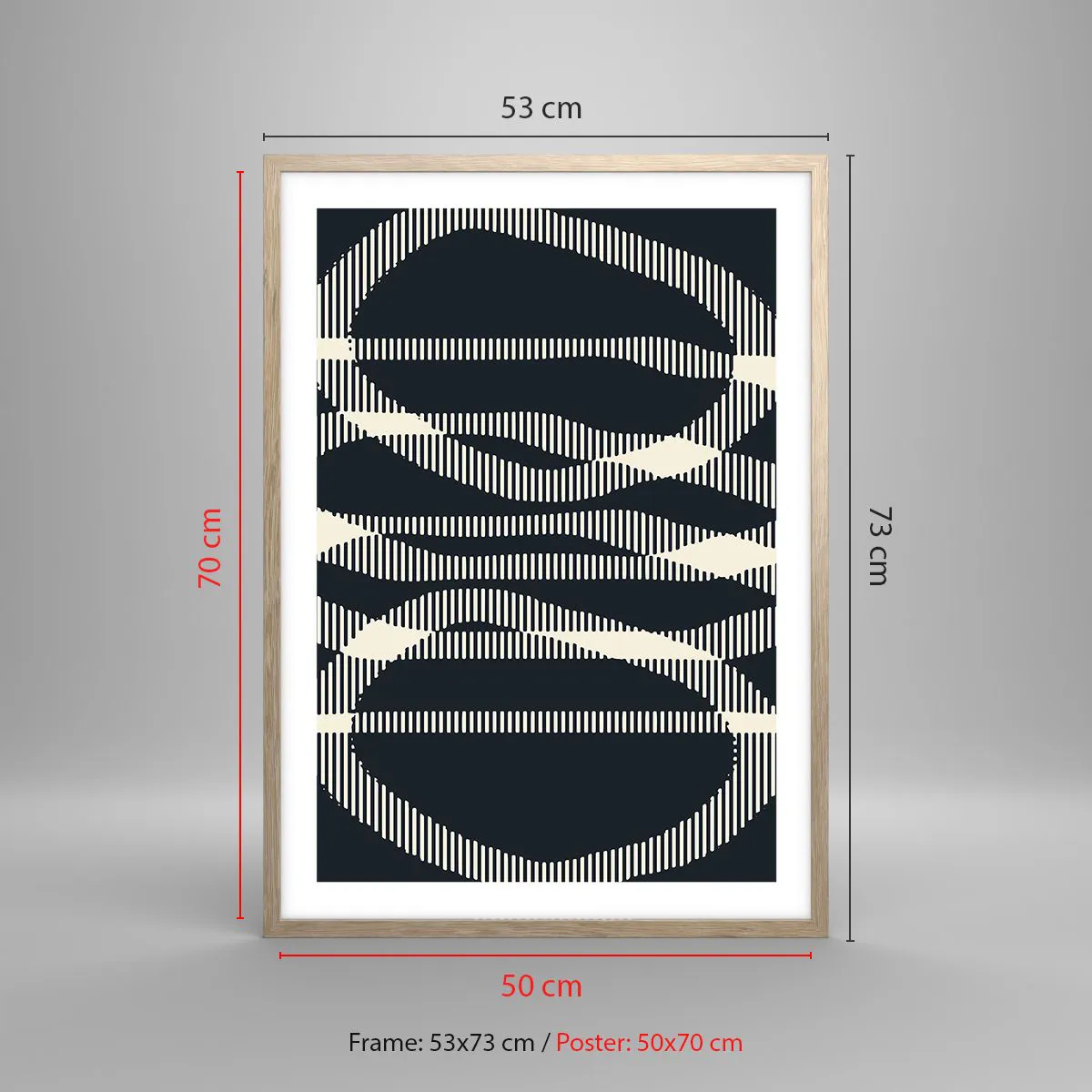 Poster in einem Rahmen aus heller Eiche - Ein Versuch, die Dunkelheit zu durchbrechen - 50x70 cm