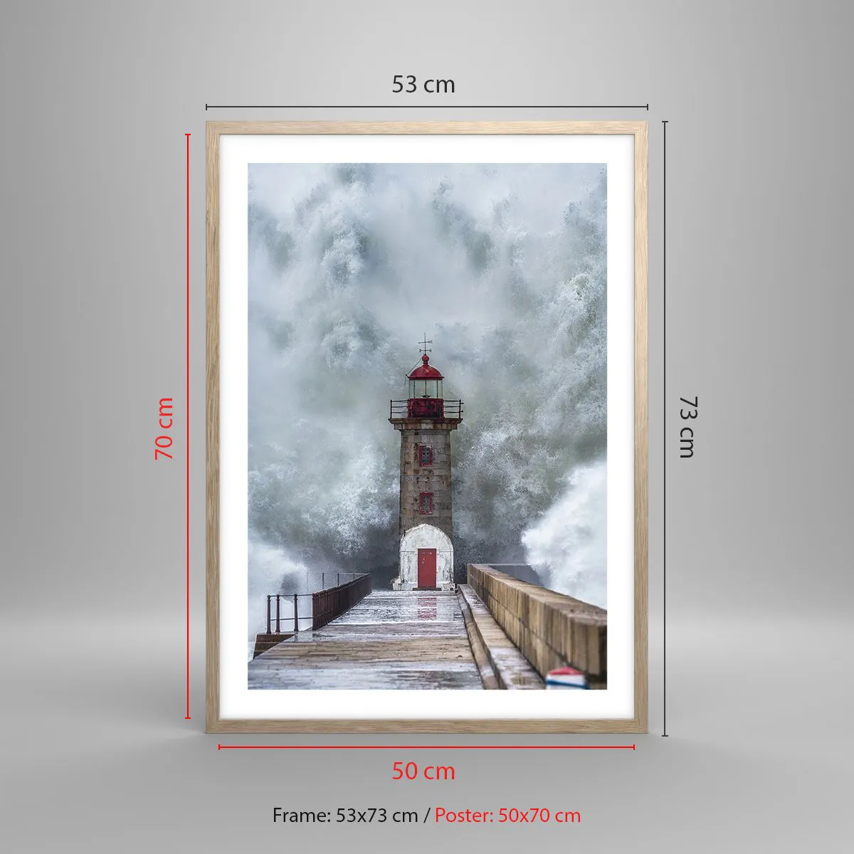 Poster în ramă de stejar deschis - Zgomotul apelor, sunetul vântului - 50x70 cm