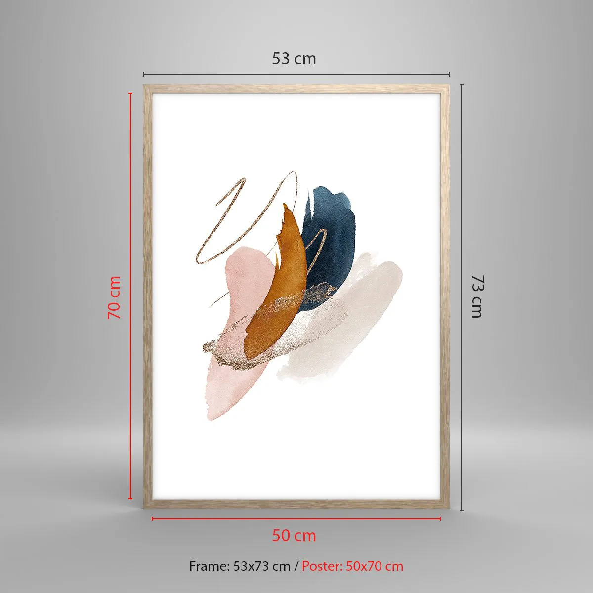 Affiche dans un chêne clair - Poster - Composition ailée - 50x70 cm