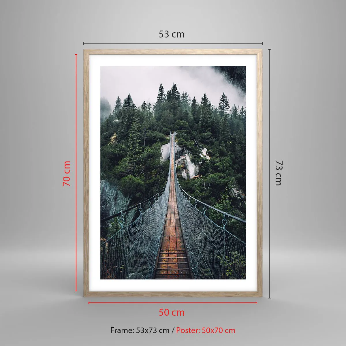 Affiche dans un chêne clair - Poster - Uniquement pour les aigles - 50x70 cm