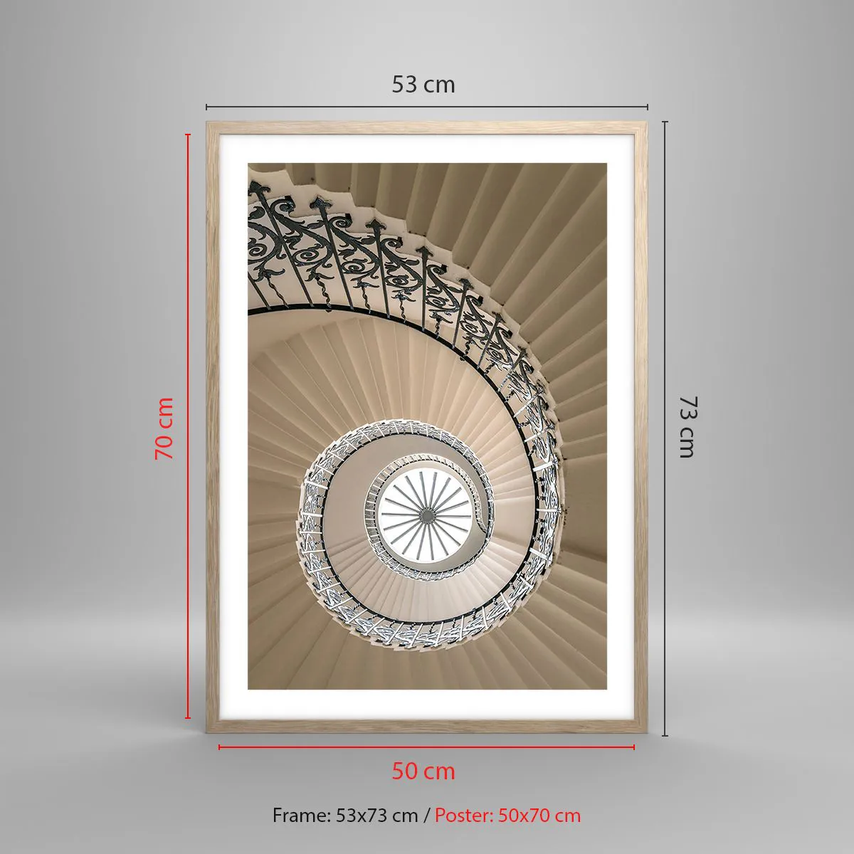 Affiche dans un chêne clair - Poster - À l'intérieur de la coquille - 50x70 cm