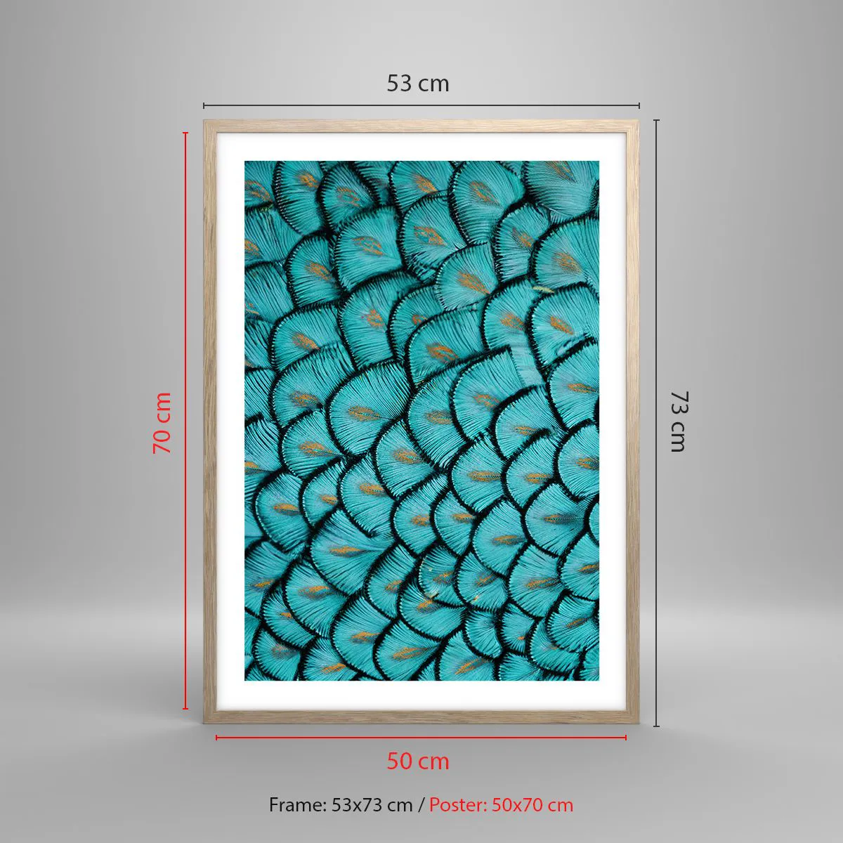 Plagát v ráme zo svetlého duba - Veľká slávnosť peria - 50x70 cm