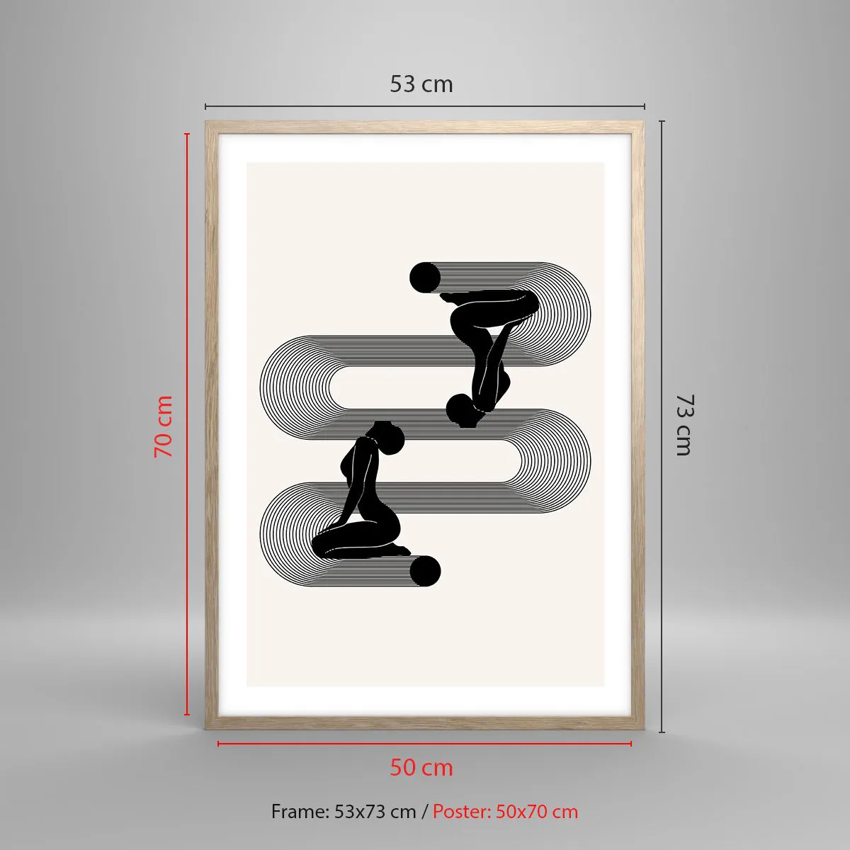 Affiche dans un chêne clair - Poster - Symétrie sensuelle - 50x70 cm