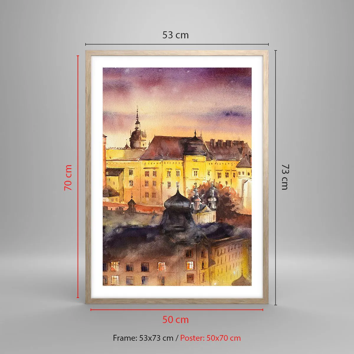 Een poster in een licht eiken lijst - Geschiedenis en sprookje - 50x70 cm