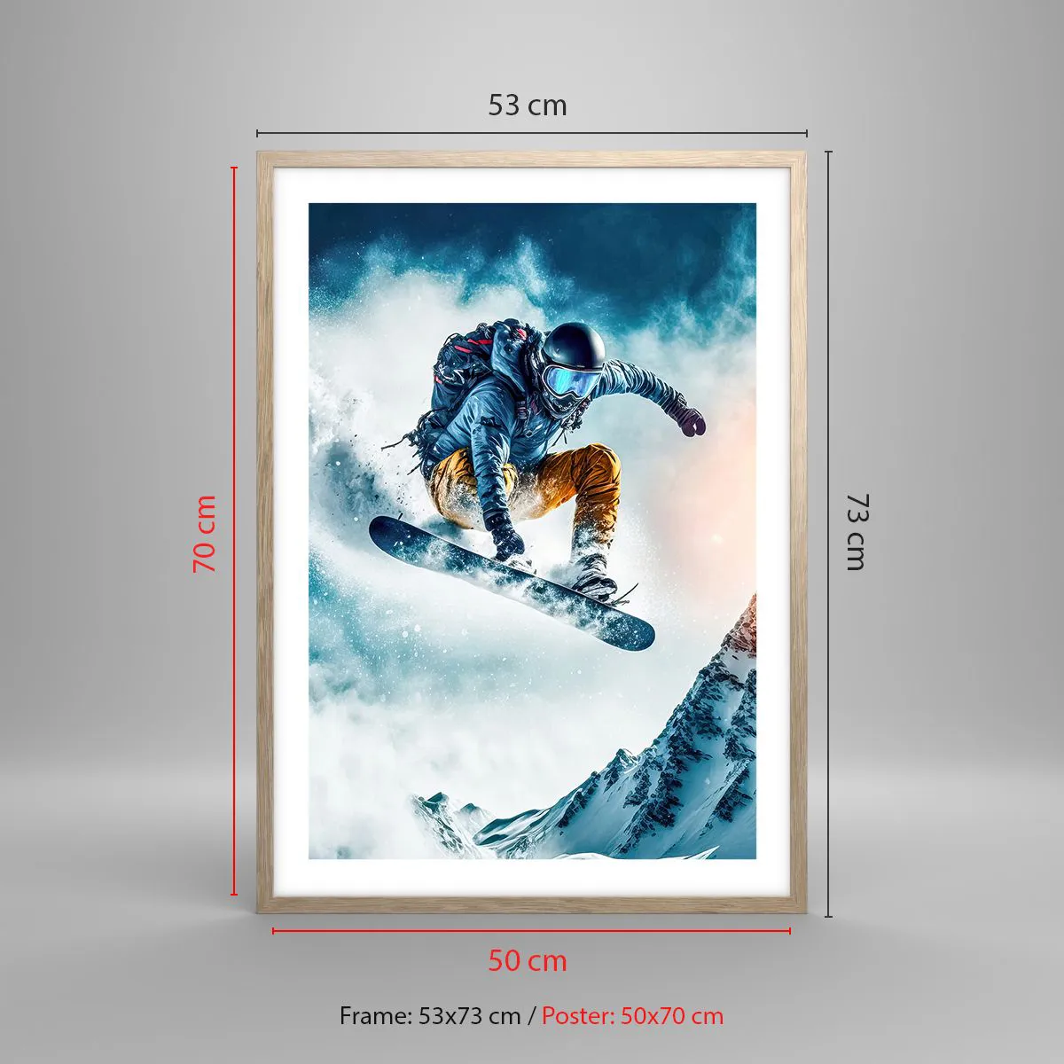 Poster in light oak frame - Extreme Emotions - 50x70 cm