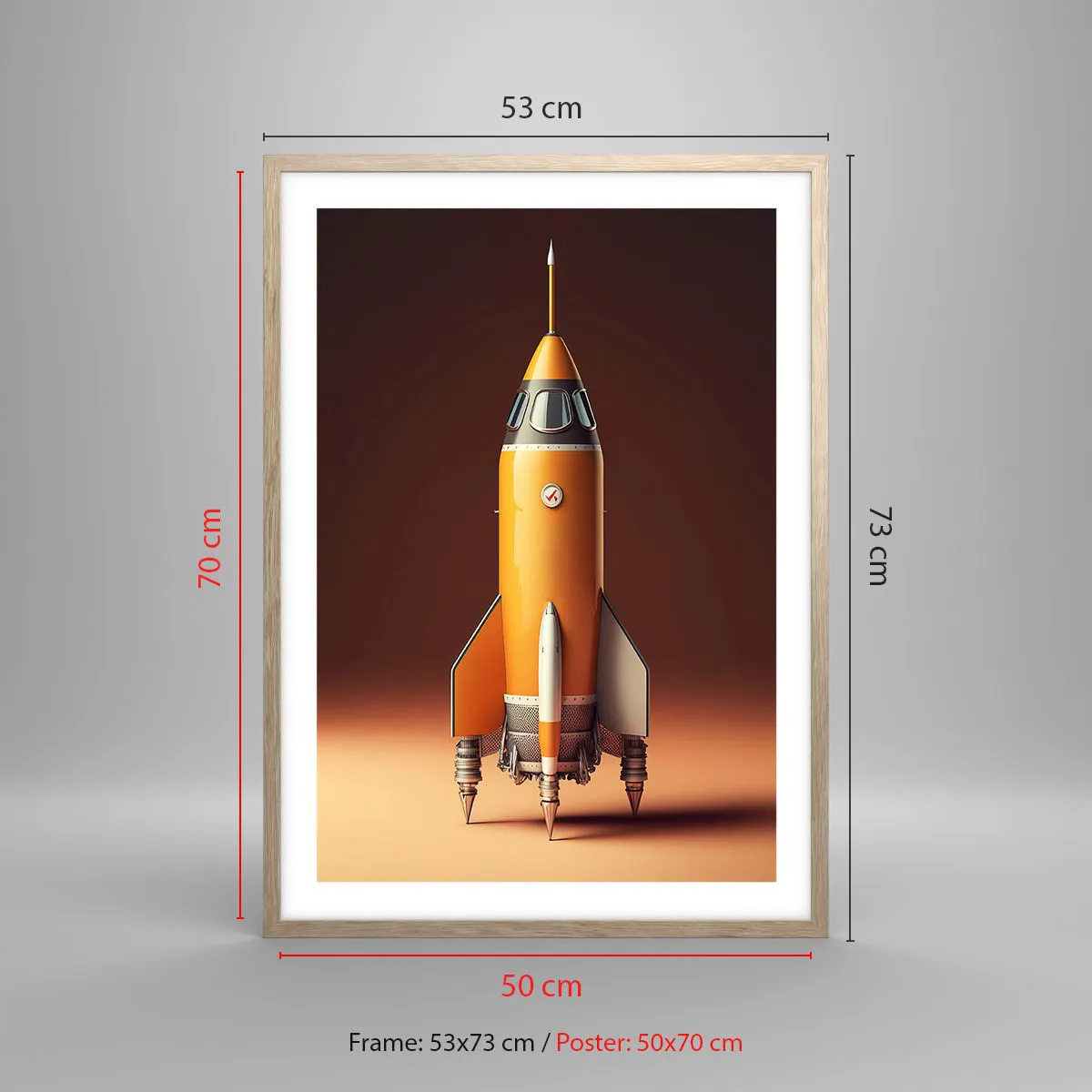 Affiche dans un chêne clair - Poster - Ça commence par un rêve - 50x70 cm