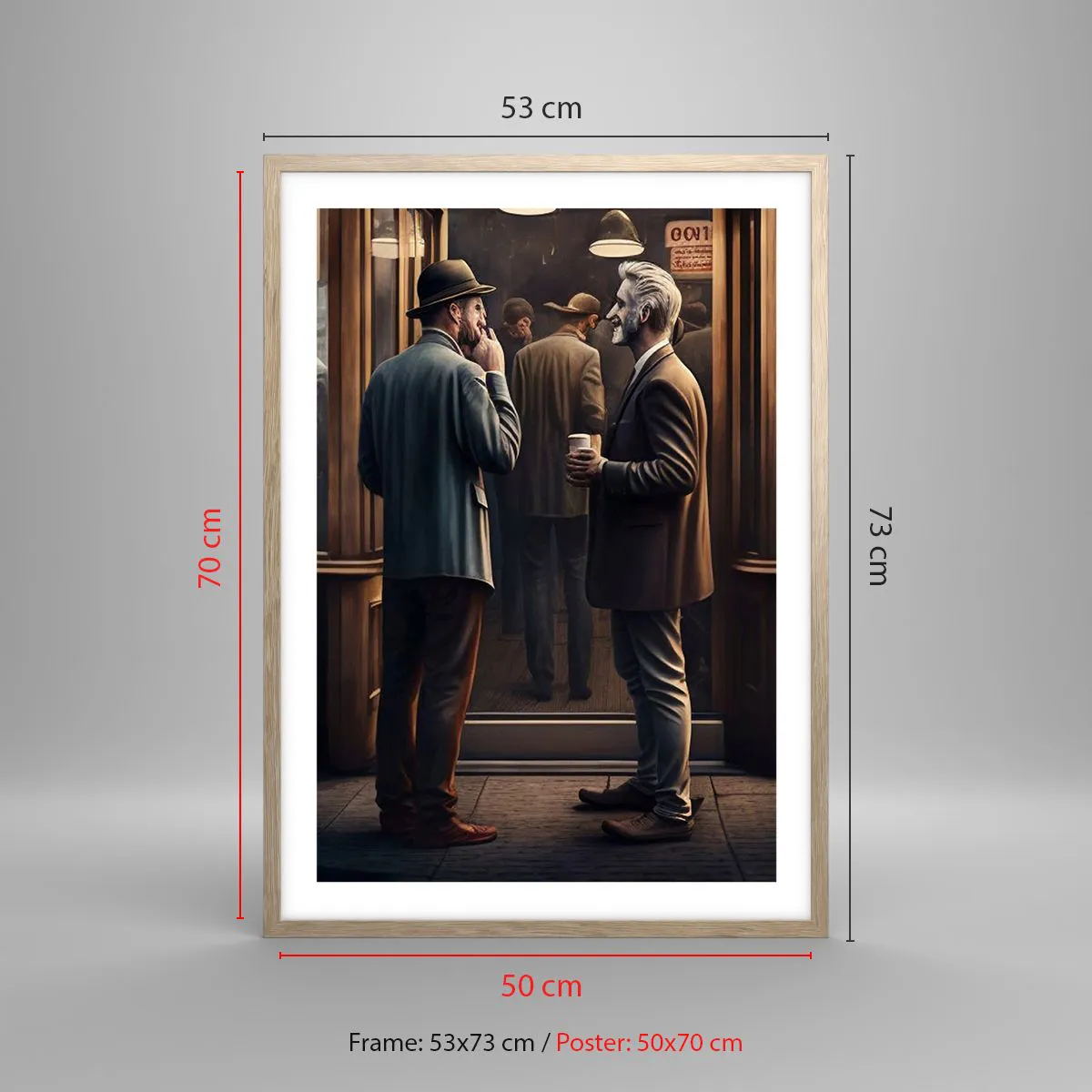 Poster in einem Rahmen aus heller Eiche - Gute Zeit des Tages - 50x70 cm