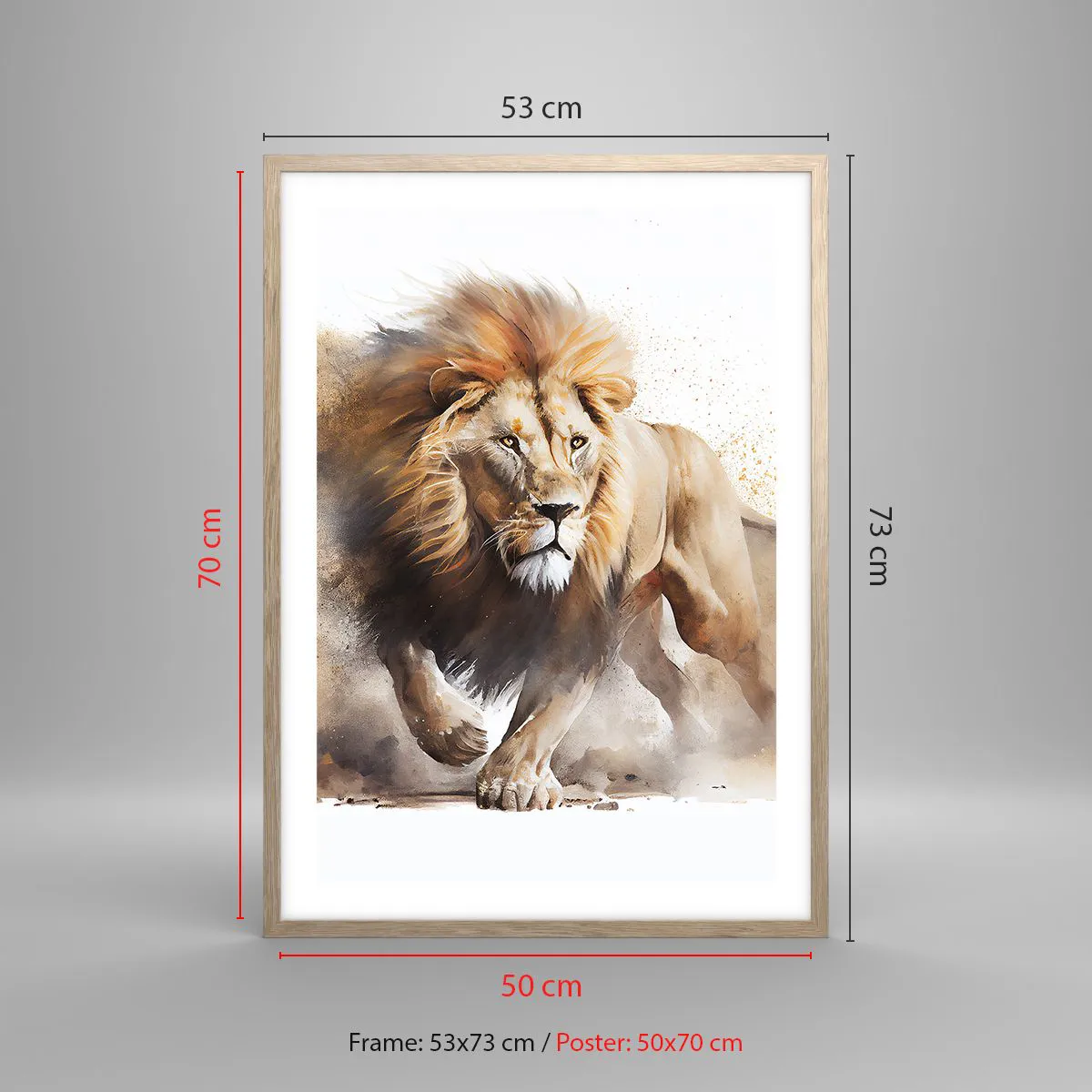 Poster in cornice rovere chiaro - Il re si è mosso - 50x70 cm