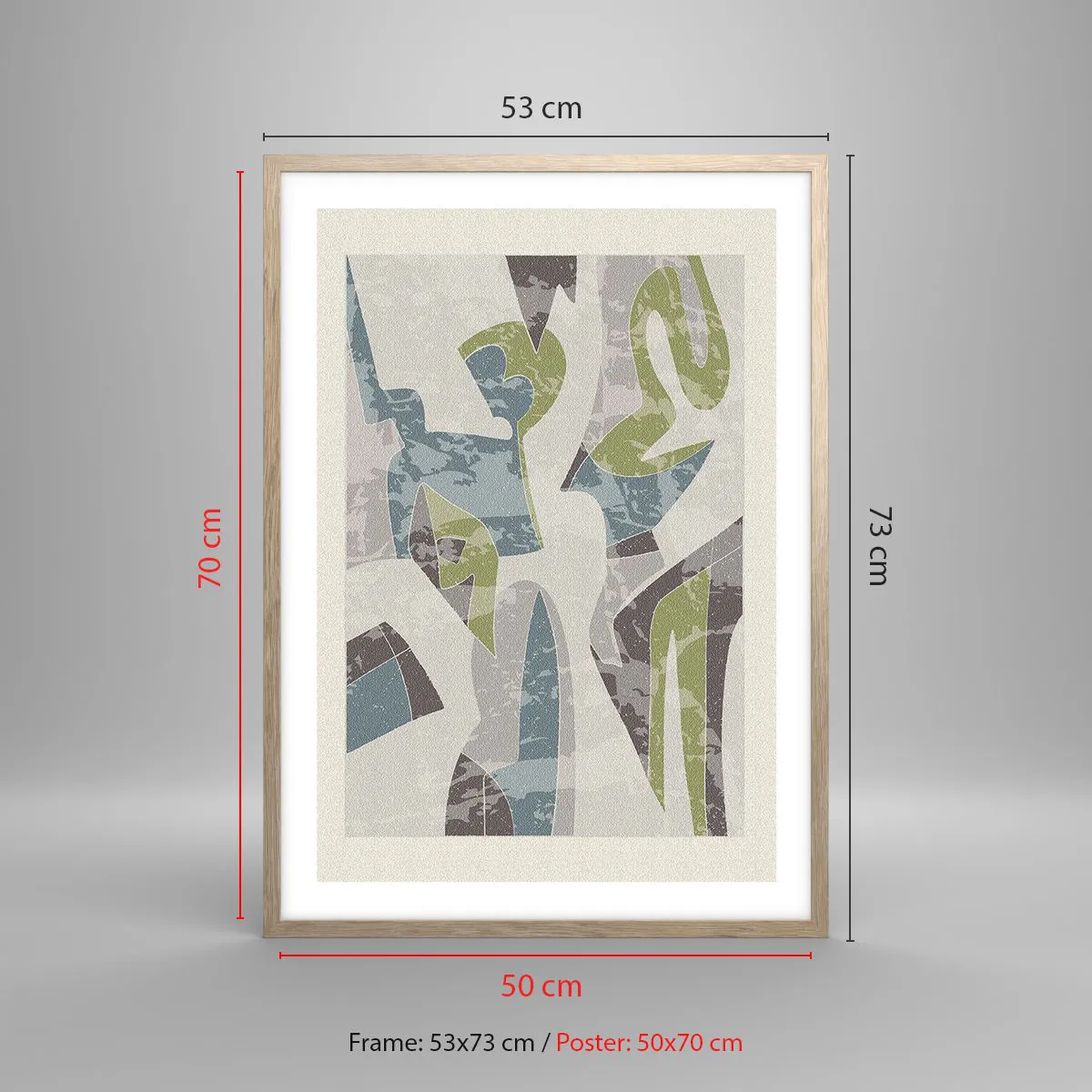 Poster in einem Rahmen aus heller Eiche - Komposition hinter dem Glas - 50x70 cm