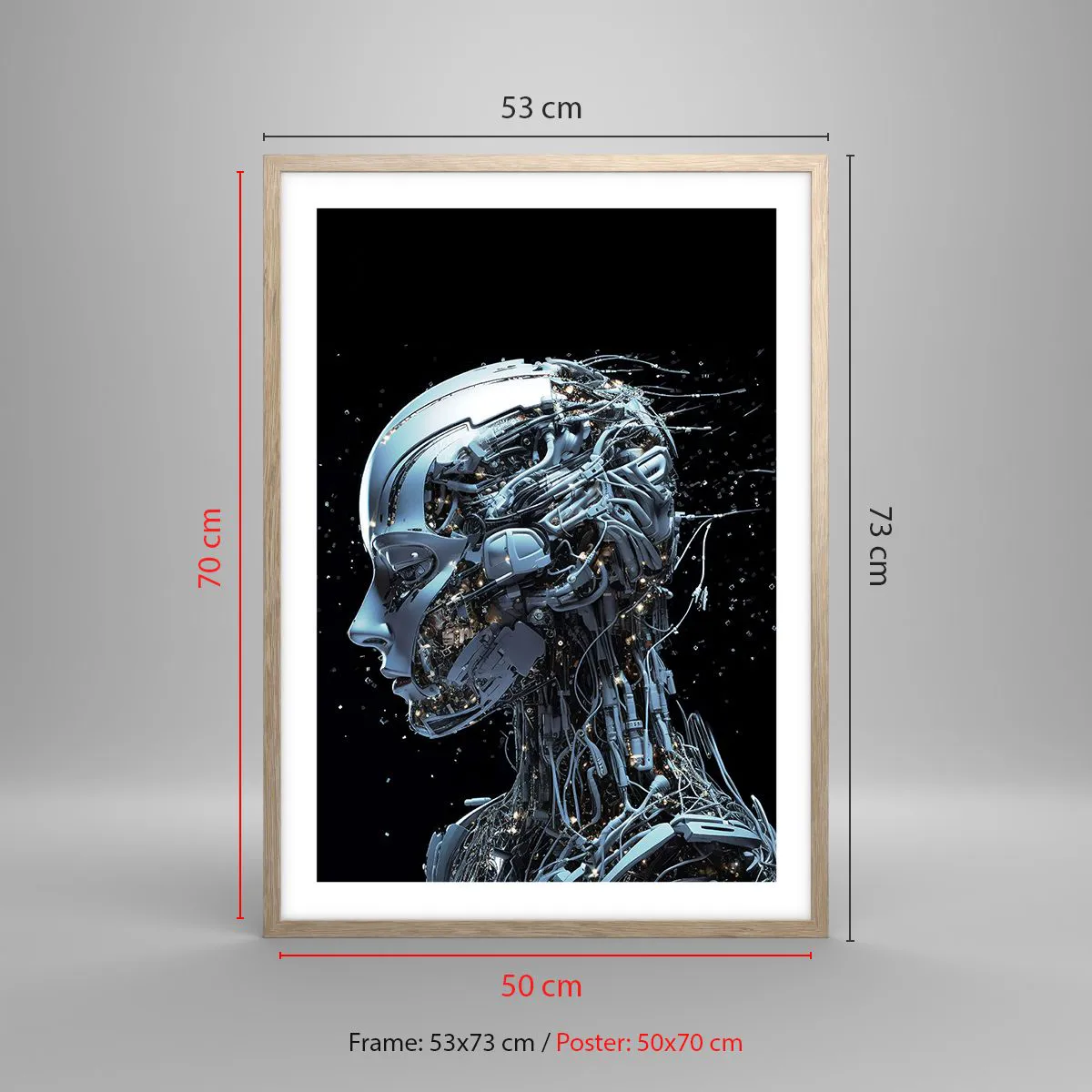 Affisch i ram av ljusek - Teknik är en kvinna - 50x70 cm