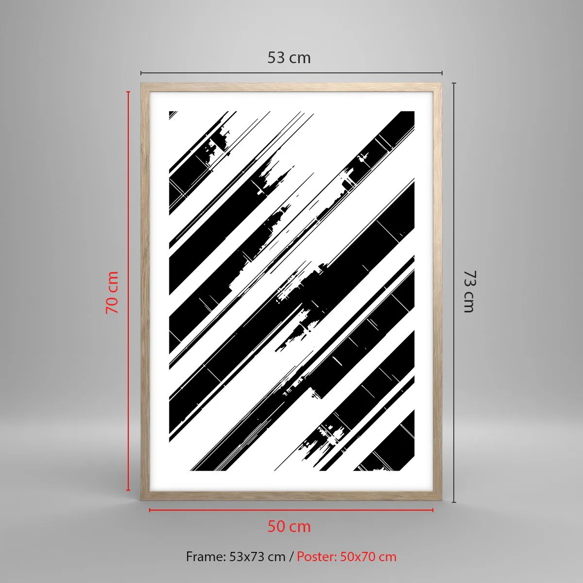 Affisch i ram av ljusek - Intensiv och dynamisk komposition - 50x70 cm