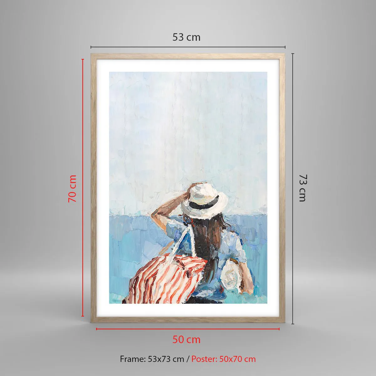 Poster in cornice rovere chiaro - Benvenuti in vacanza - 50x70 cm