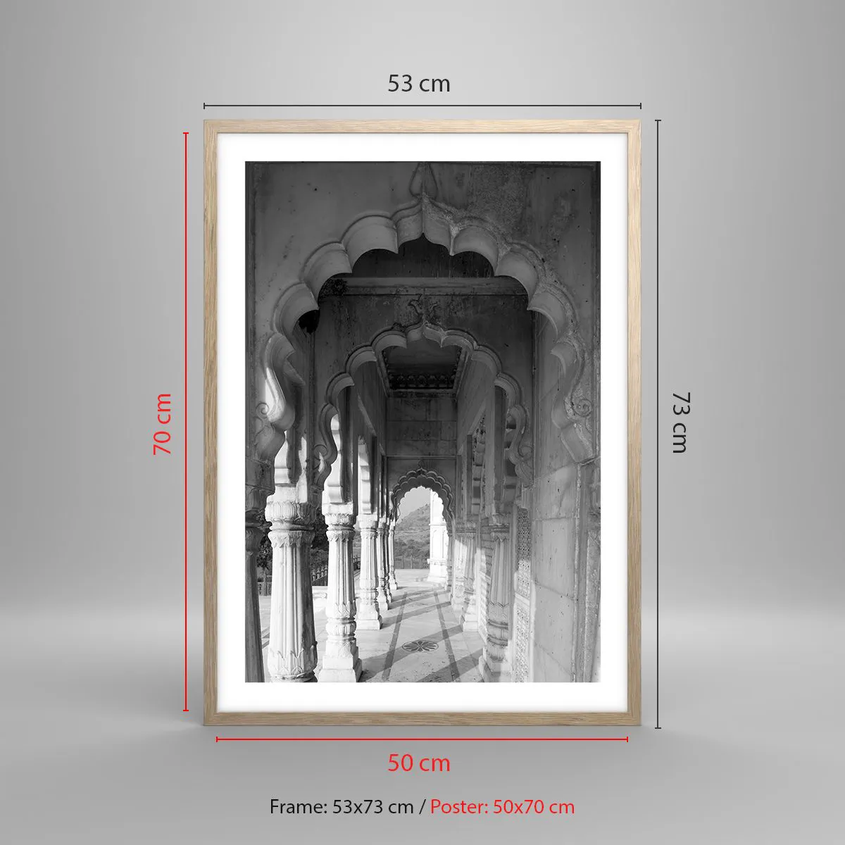 Plakat w ramie jasny dąb - Tu dzieją się baśnie Wschodu - 50x70 cm