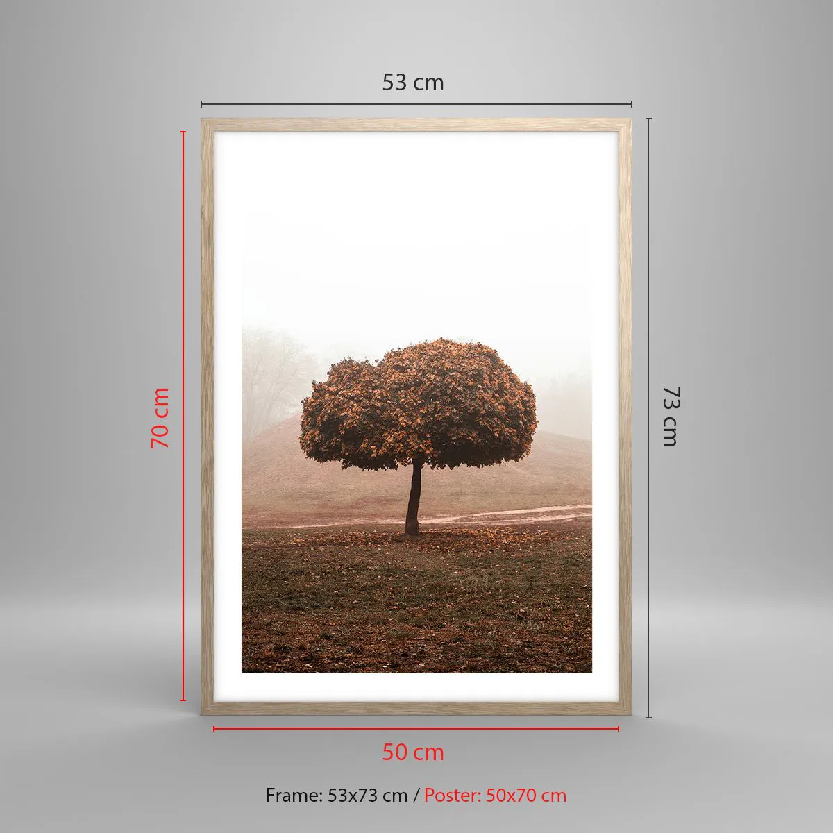 Póster en marco roble claro - Después de un verano ajetreado - 50x70 cm