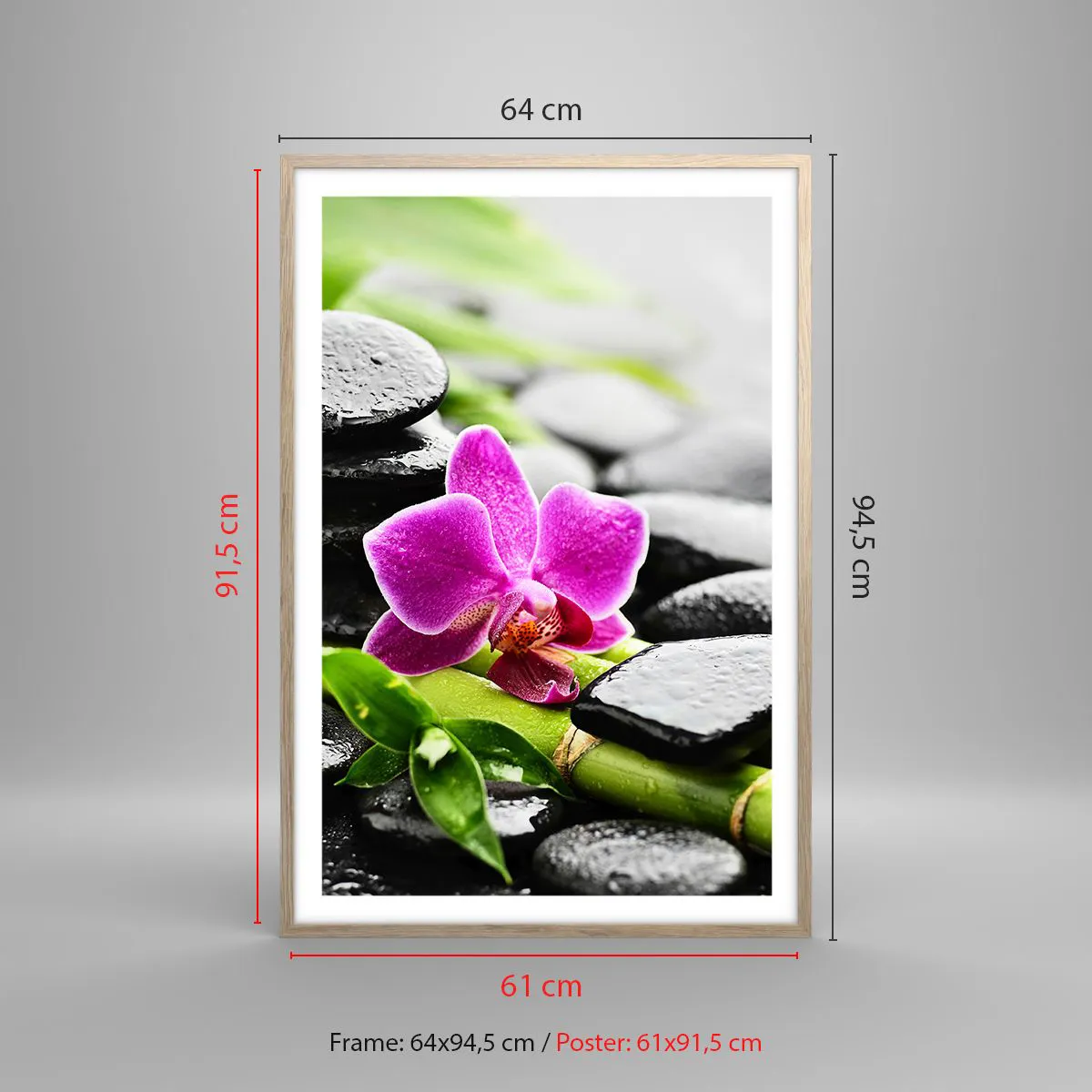 Poster în ramă de stejar deschis - Într-un echilibru pașnic - 61x91 cm