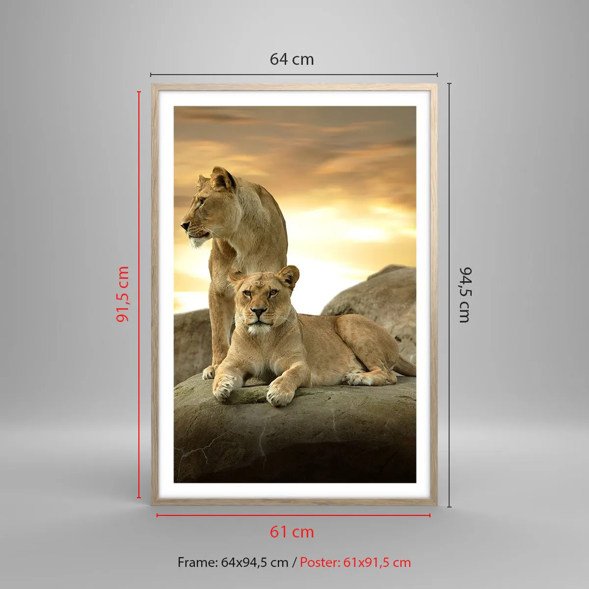 Poster in light oak frame - Royal Majesty - 61x91 cm