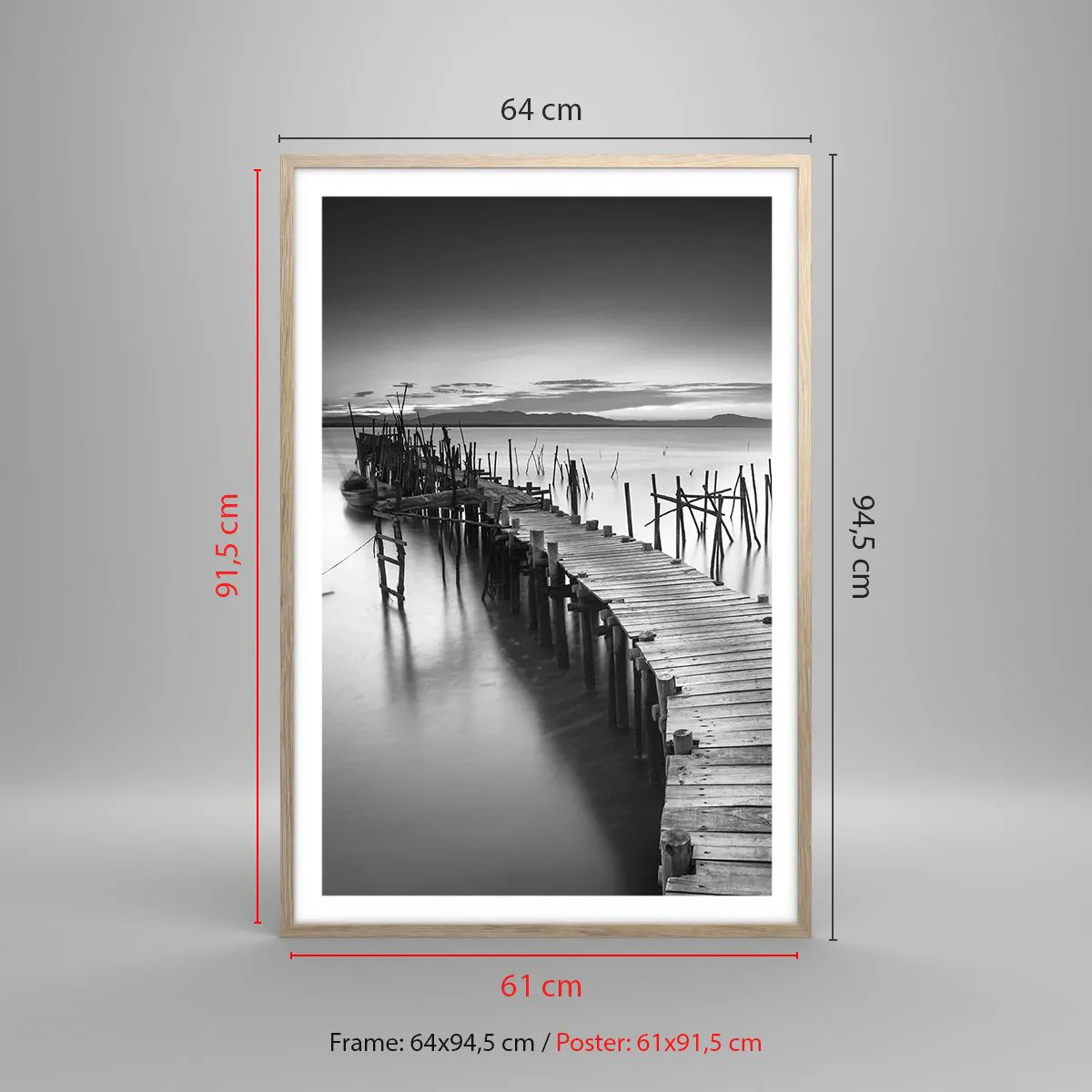 Affiche dans un chêne clair - Poster - La paix d'un rivage oublié - 61x91 cm