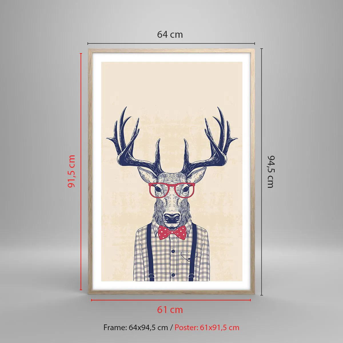 Een poster in een licht eiken lijst - Een grappig extravaganza - 61x91 cm