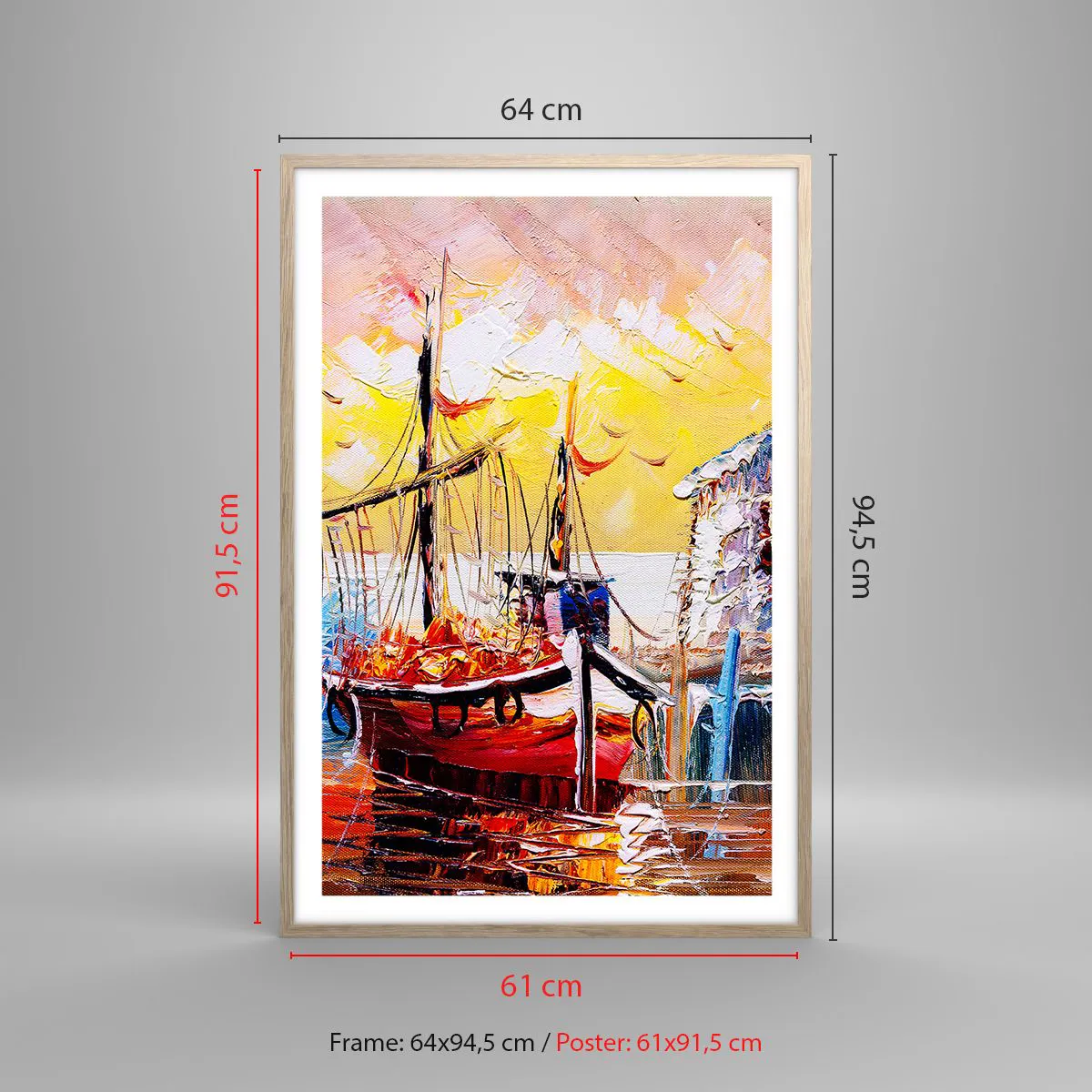 Pôster com moldura de carvalho claro - Feliz retorno - 61x91 cm