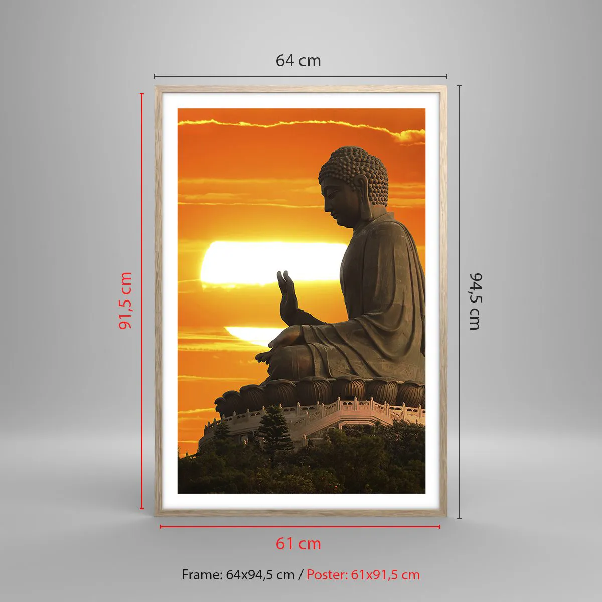 Poster in light oak frame - Facing the World - 61x91 cm