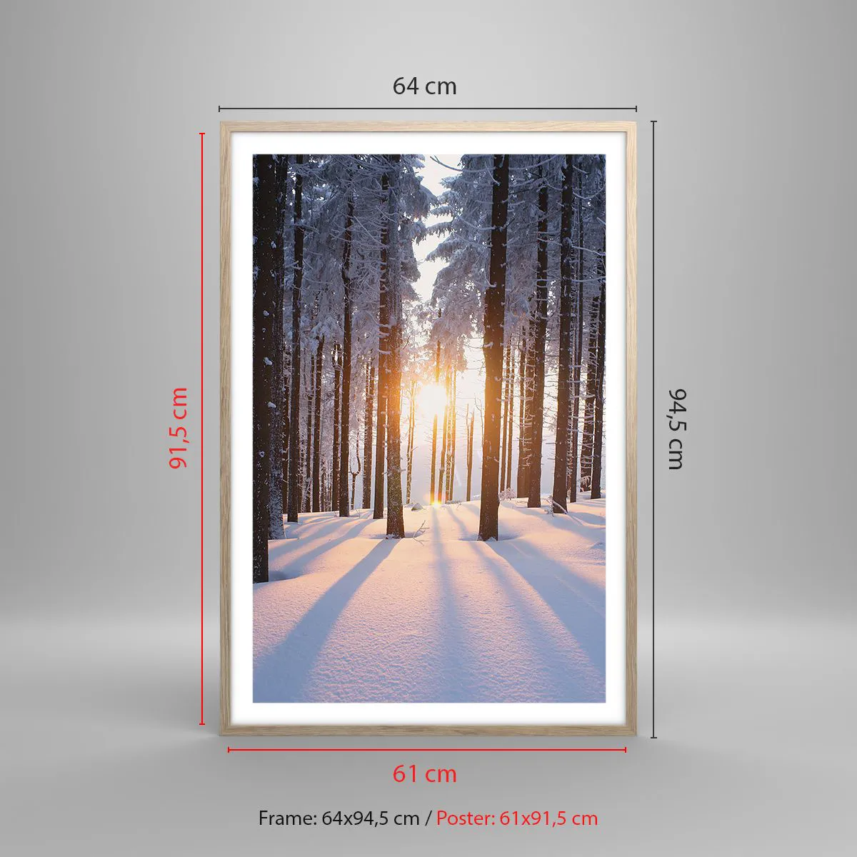 Poster in einem Rahmen aus heller Eiche - Ganz klar schwarz auf weiß - 61x91 cm