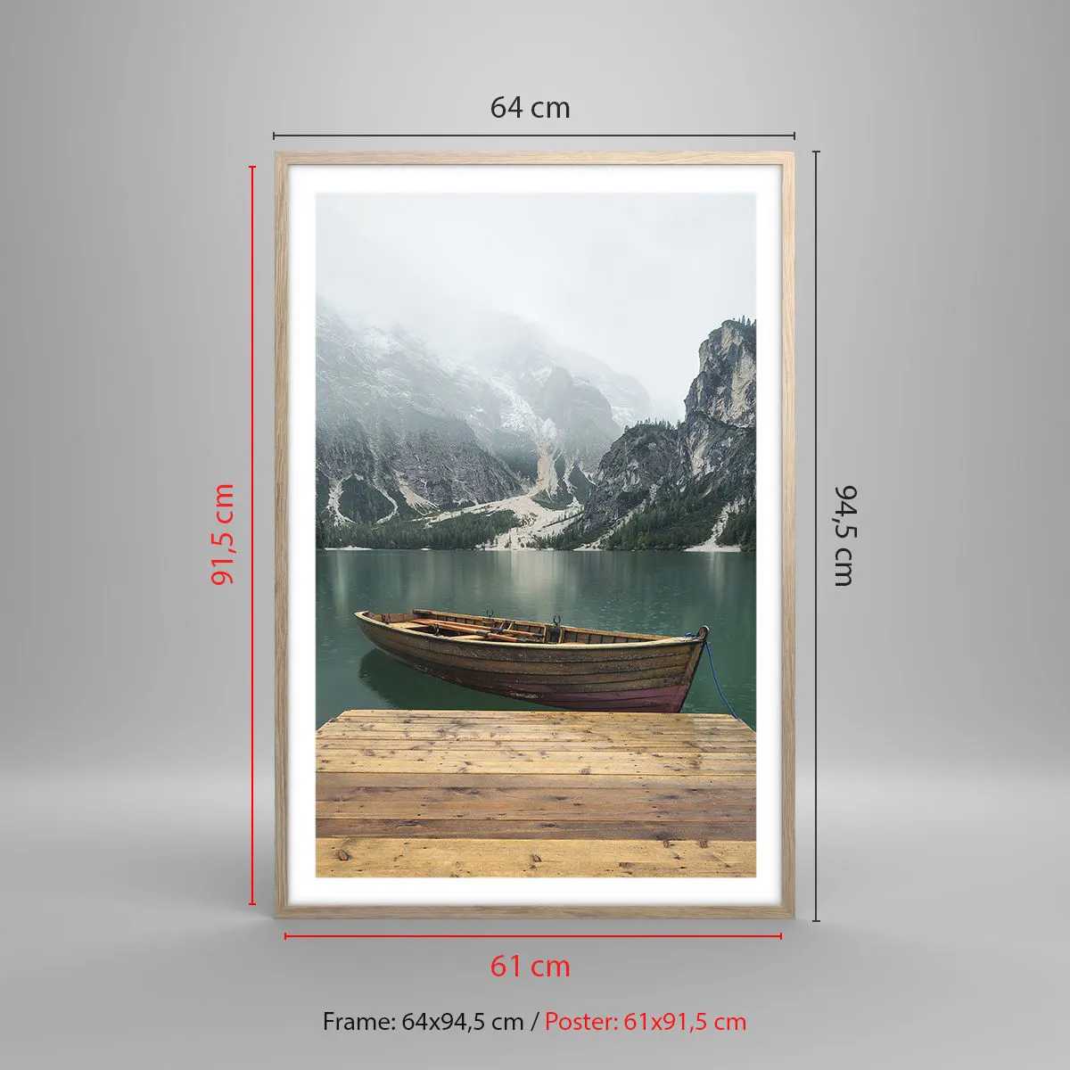 Poszter világos tölgy keretben - "És a homlok büszke sziklái" - 61x91 cm