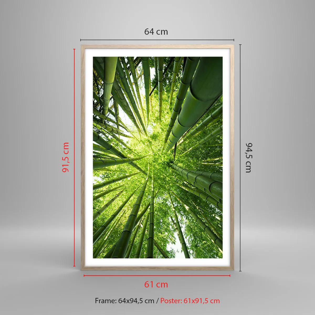 Poster in light oak frame - In a Bamboo Forest - 61x91 cm