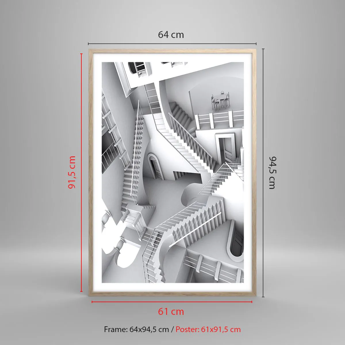 Plakat w ramie jasny dąb - Paradoksy przestrzeni - 61x91 cm