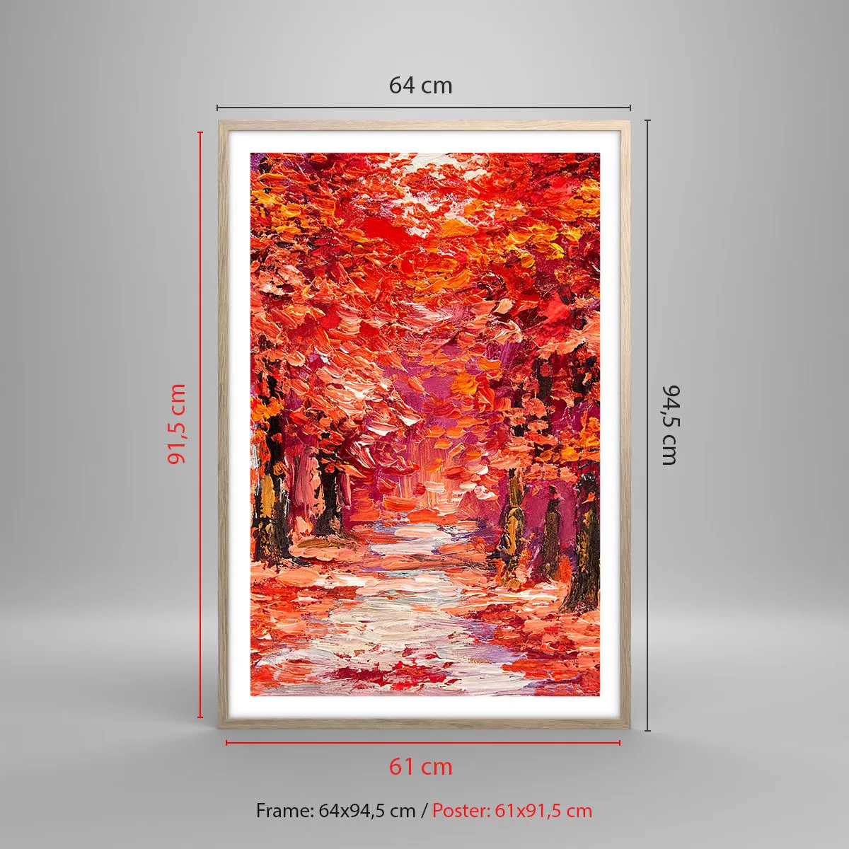 Affiche dans un chêne clair - Poster - Impression d'automne - 61x91 cm