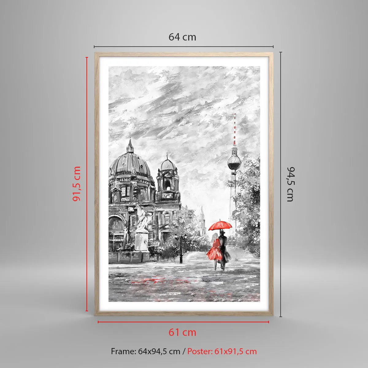 Poster in light oak frame - Berlin Encounter - 61x91 cm