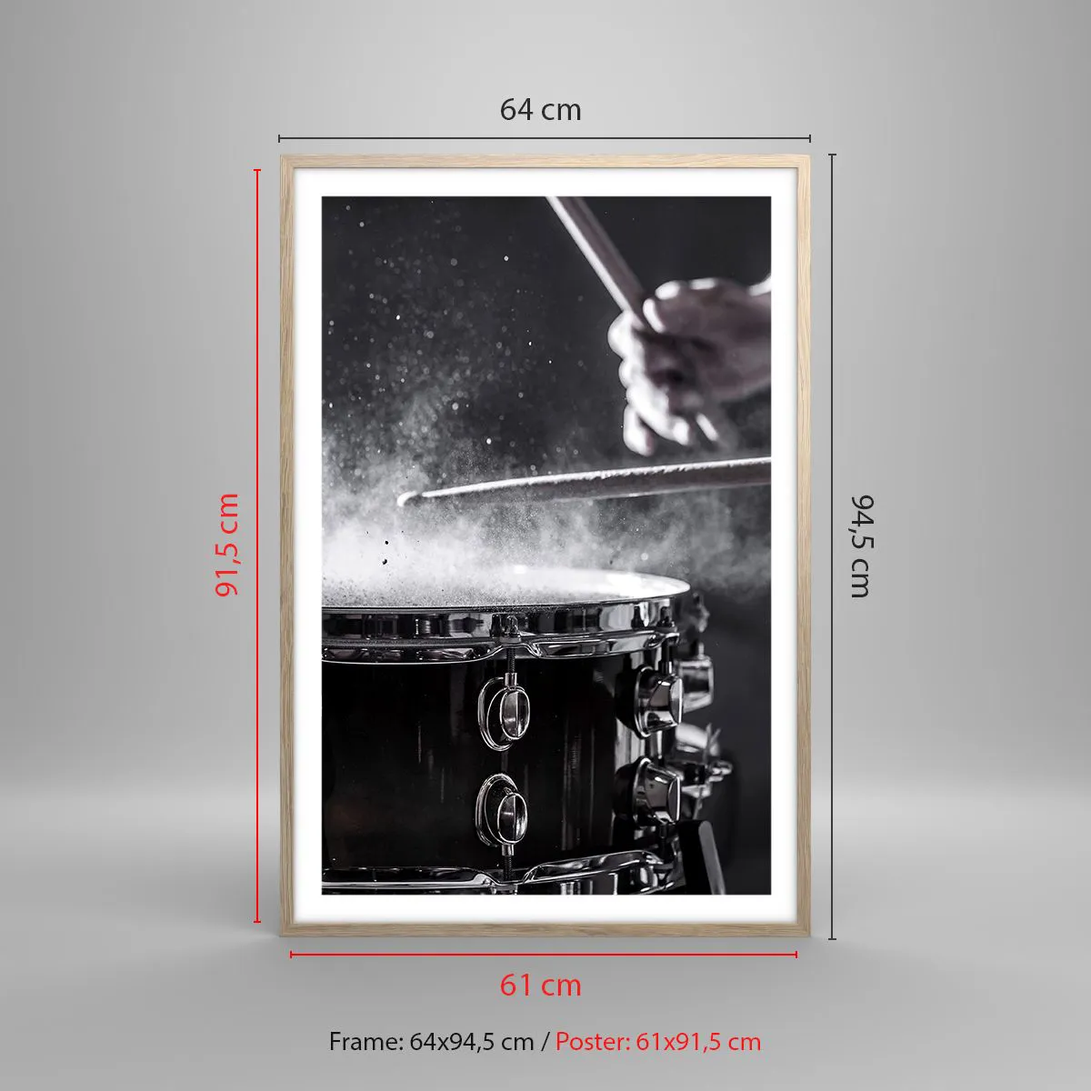 Poster in einem Rahmen aus heller Eiche - Der Puls der Musik - 61x91 cm