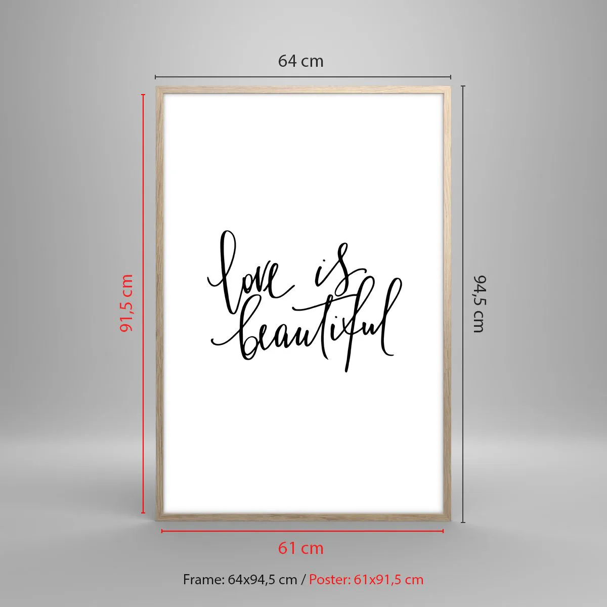 Een poster in een licht eiken lijst - Lees en herhaal - 61x91 cm