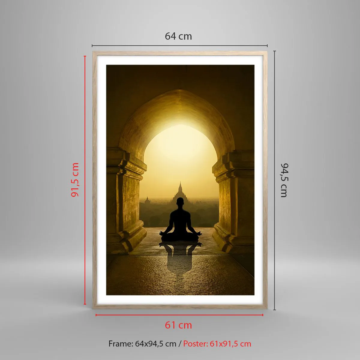 Poster în ramă de stejar deschis - Armonie completă - 61x91 cm