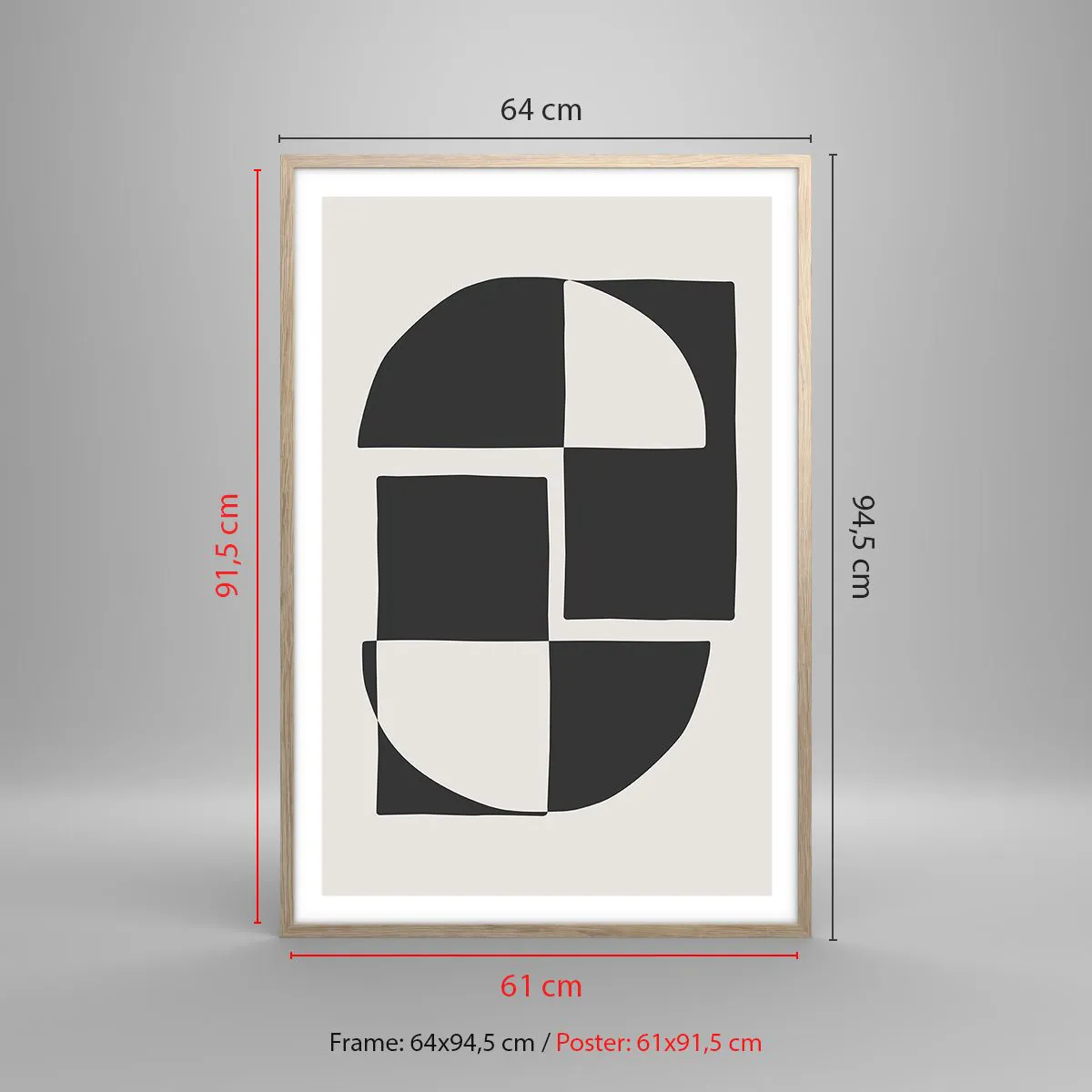 Een poster in een licht eiken lijst - Antithese - synthese - 61x91 cm