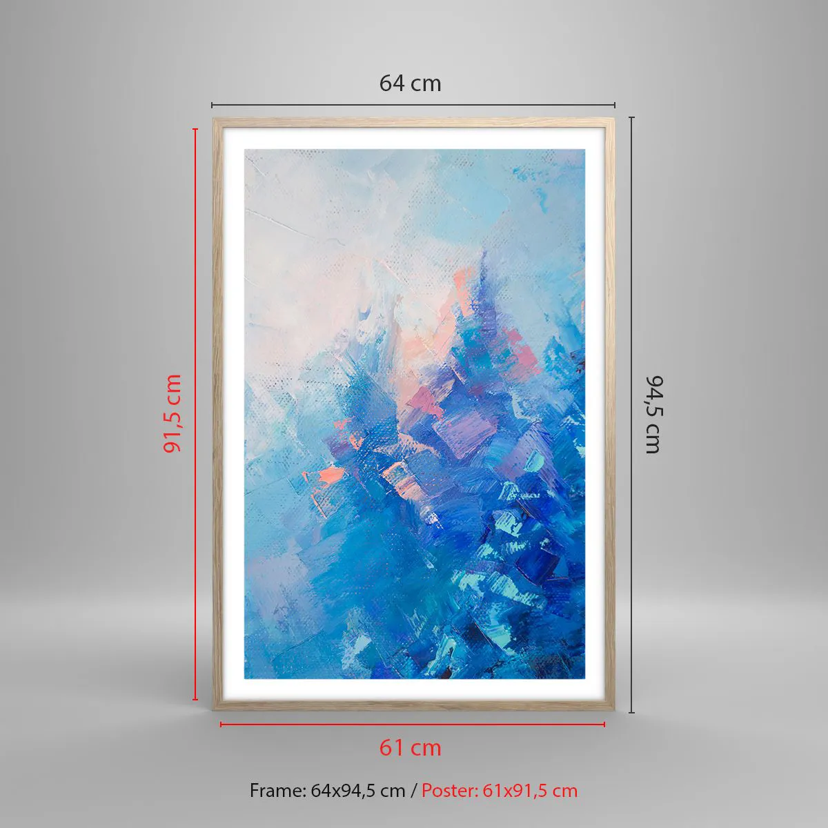 Plakat w ramie jasny dąb - Zimowa abstrakcja - 61x91 cm