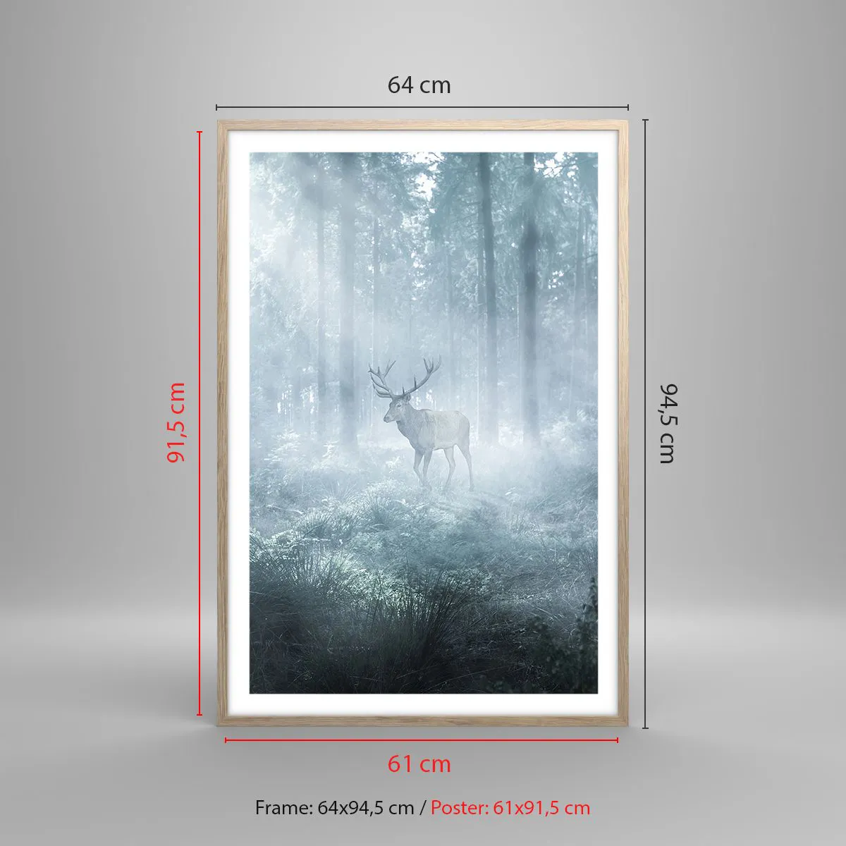 Een poster in een licht eiken lijst - Ochtendbezoek aan het landgoed - 61x91 cm