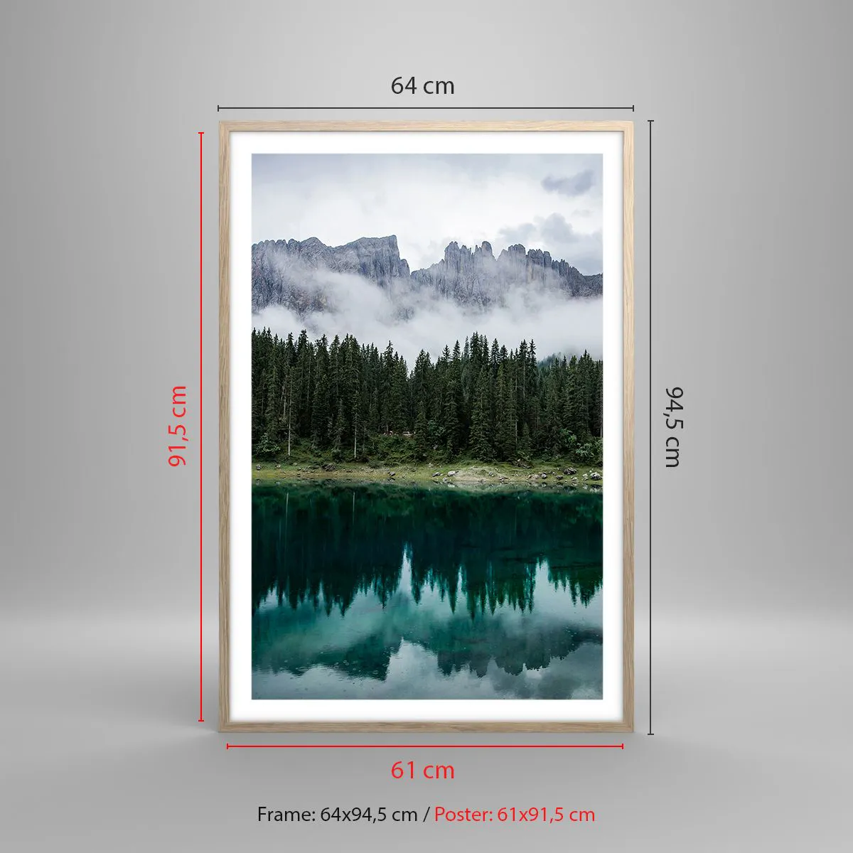 Affisch i ram av ljusek - Tyst, tyst, väck inte sovande vatten... - 61x91 cm