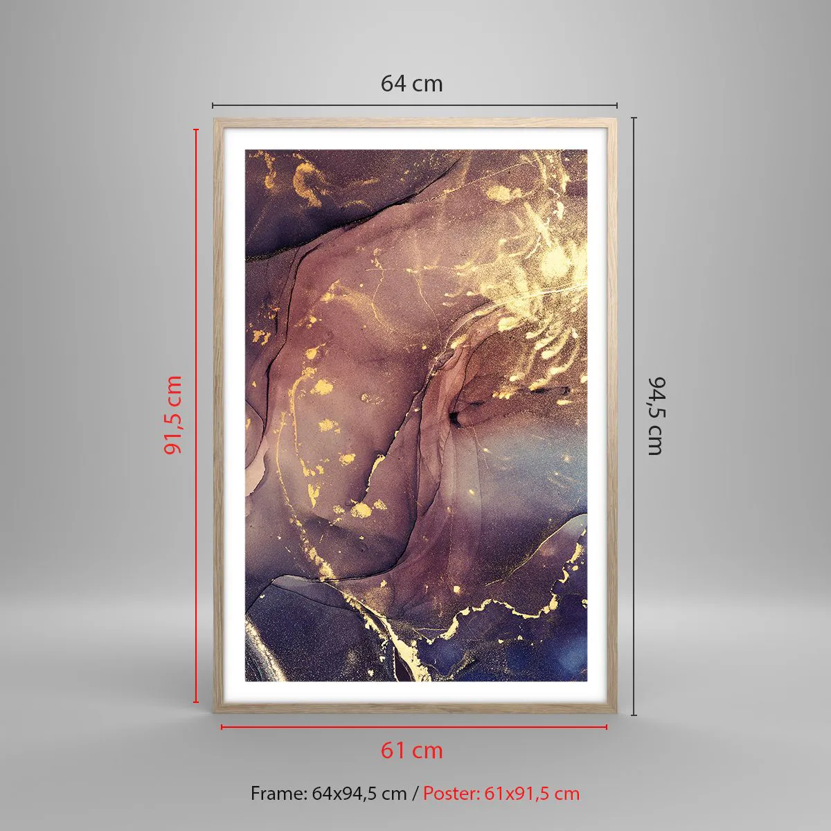 Póster en marco roble claro - Materia y espíritu - 61x91 cm