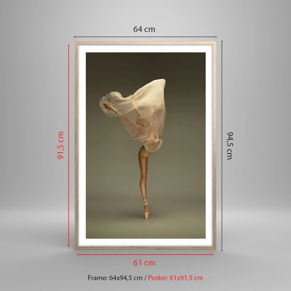 Affiche dans un chêne clair - Poster - Il va bientôt s'envoler - 61x91 cm