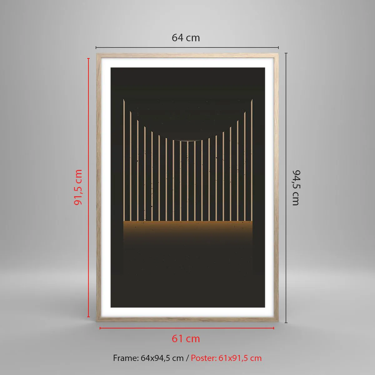 Poster în ramă de stejar deschis - Explorați întunericul - 61x91 cm