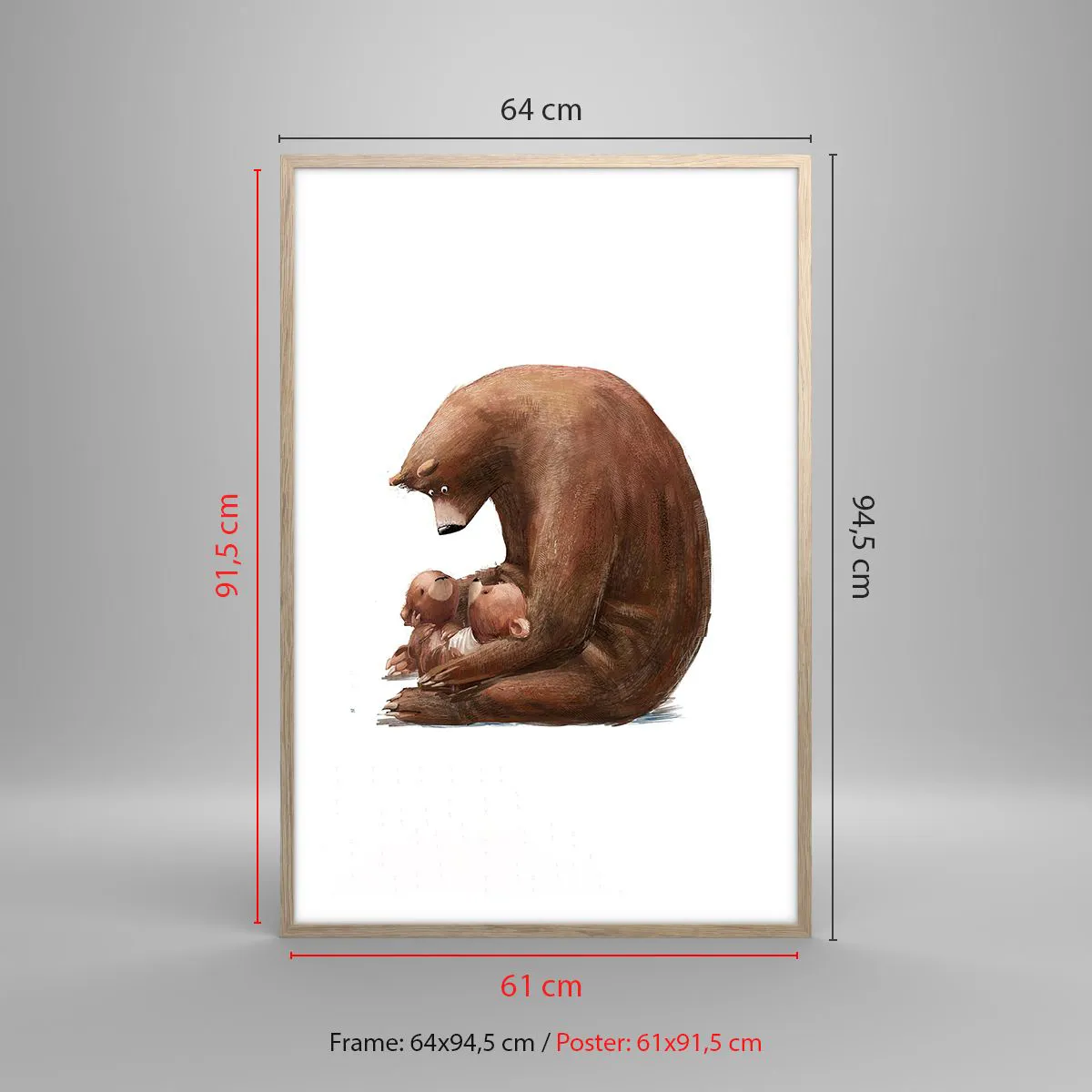 Poster în ramă de stejar deschis - Vise plăcute, copii - 61x91 cm