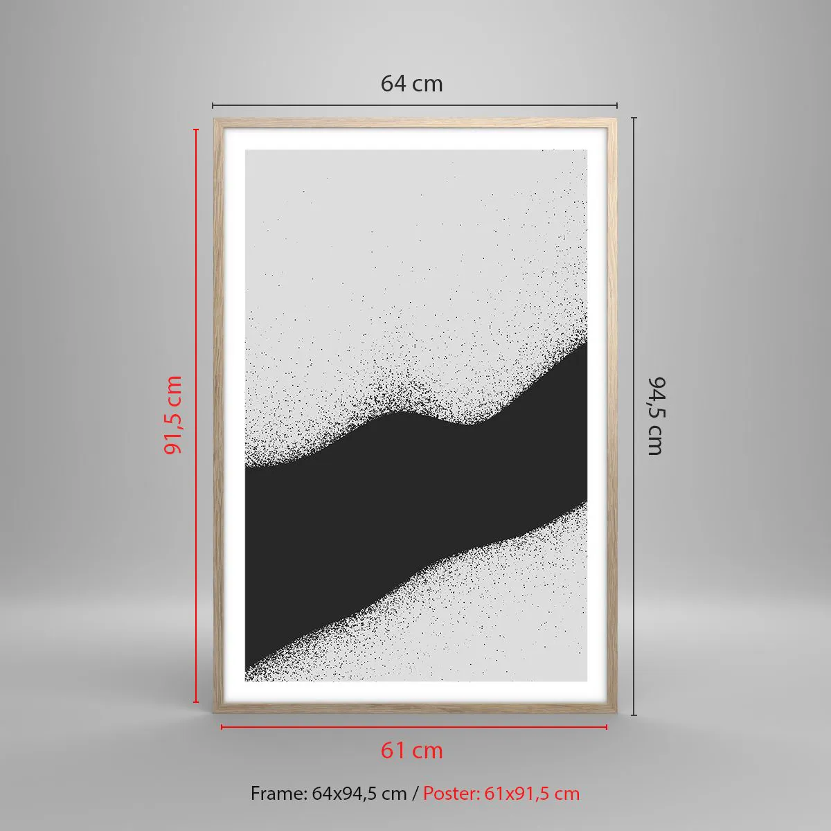 Poster în ramă de stejar deschis - Echilibru lichid - 61x91 cm