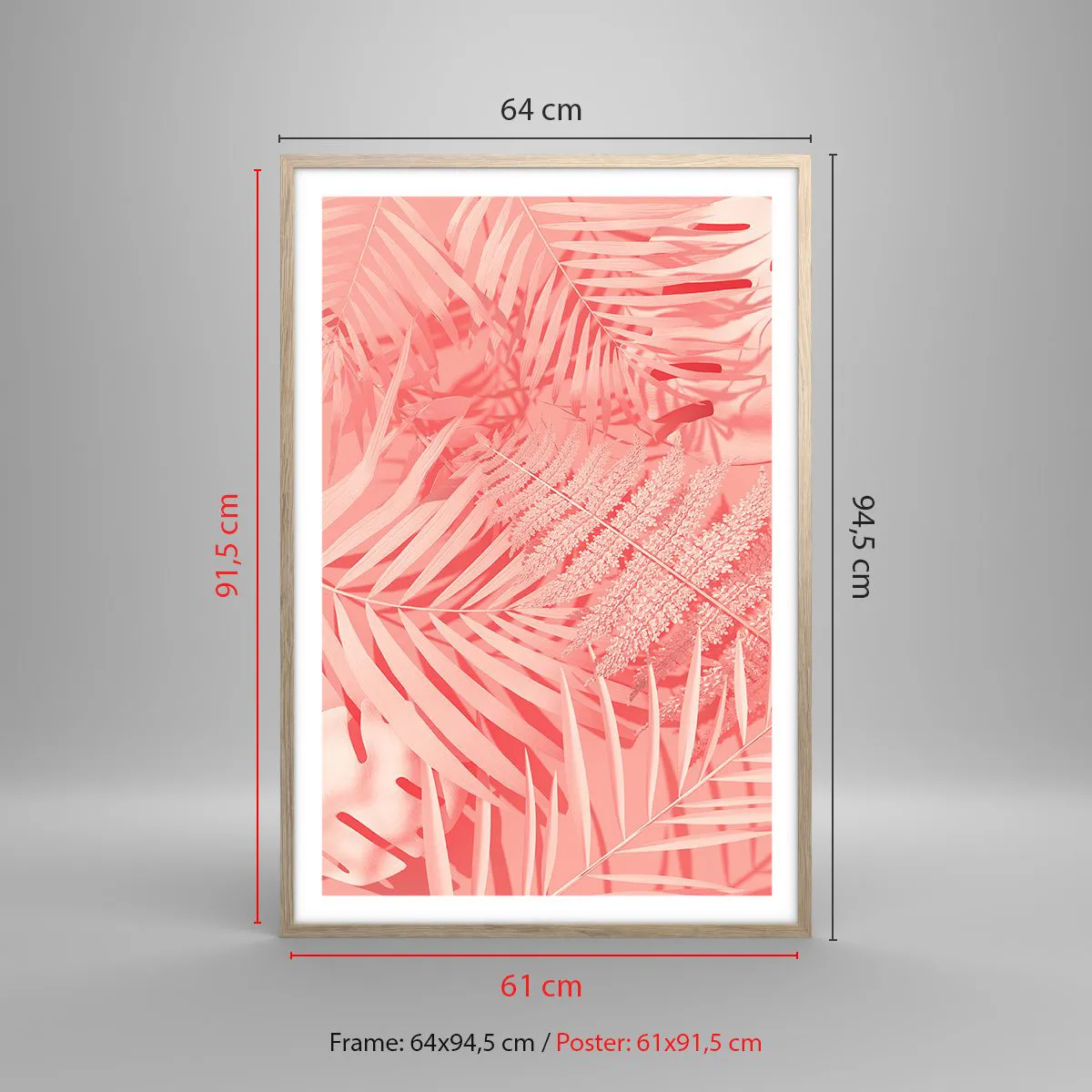 Poster in light oak frame - Pink Concept - 61x91 cm