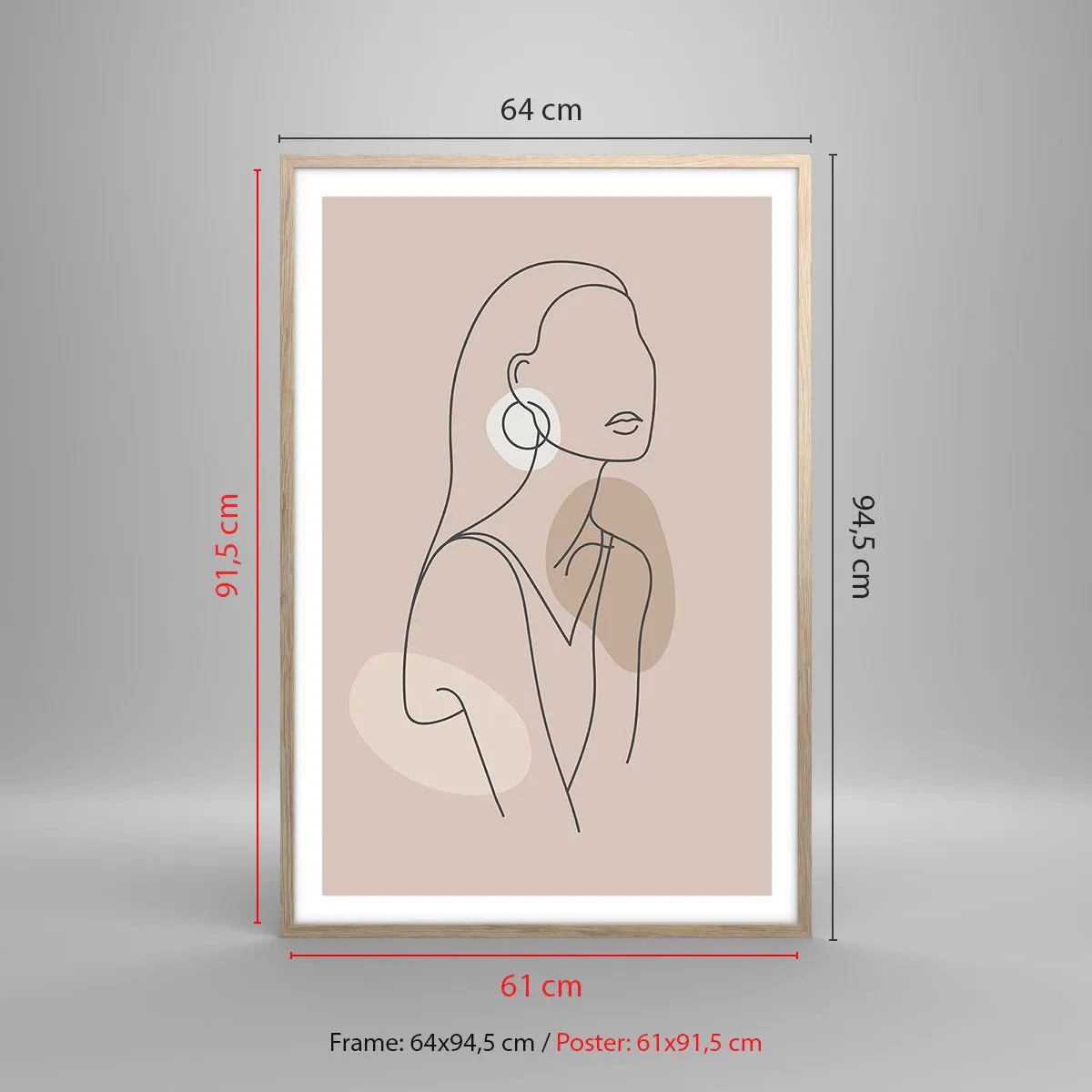Pôster com moldura de carvalho claro - Um ícone da feminilidade - 61x91 cm