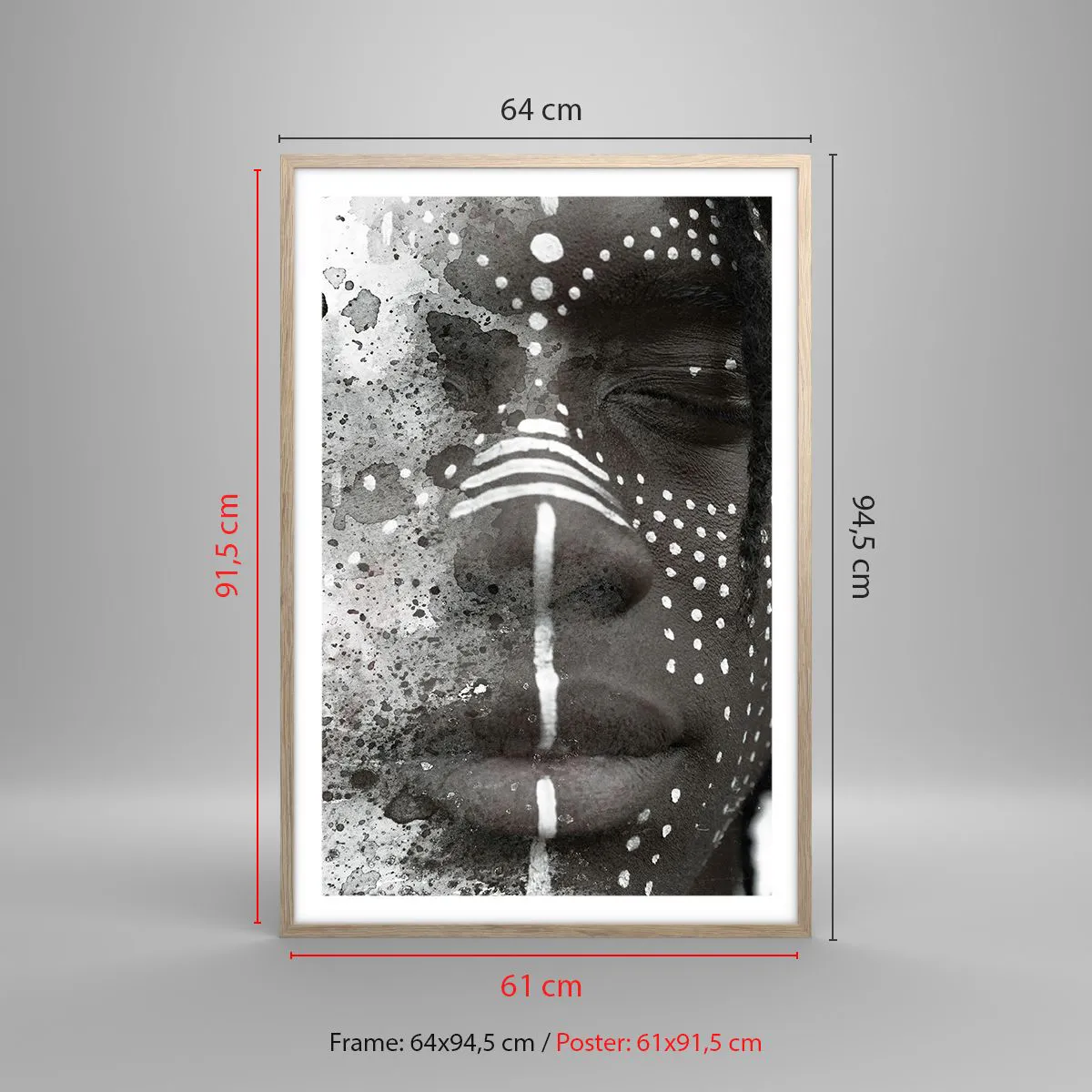 Poster in einem Rahmen aus heller Eiche - Entdecke den Urgeist - 61x91 cm